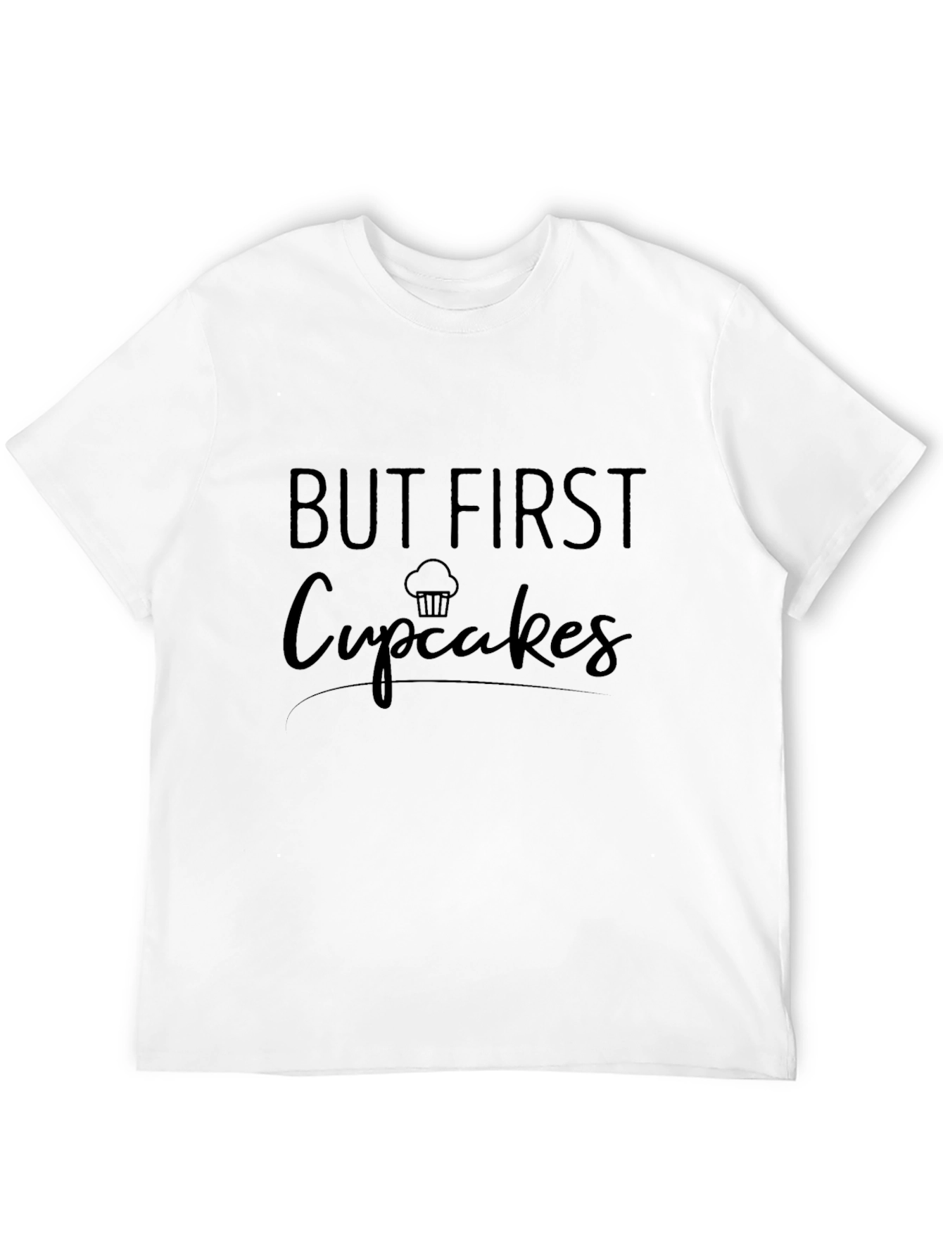 But First Cupcakes Graphic Tee - Black