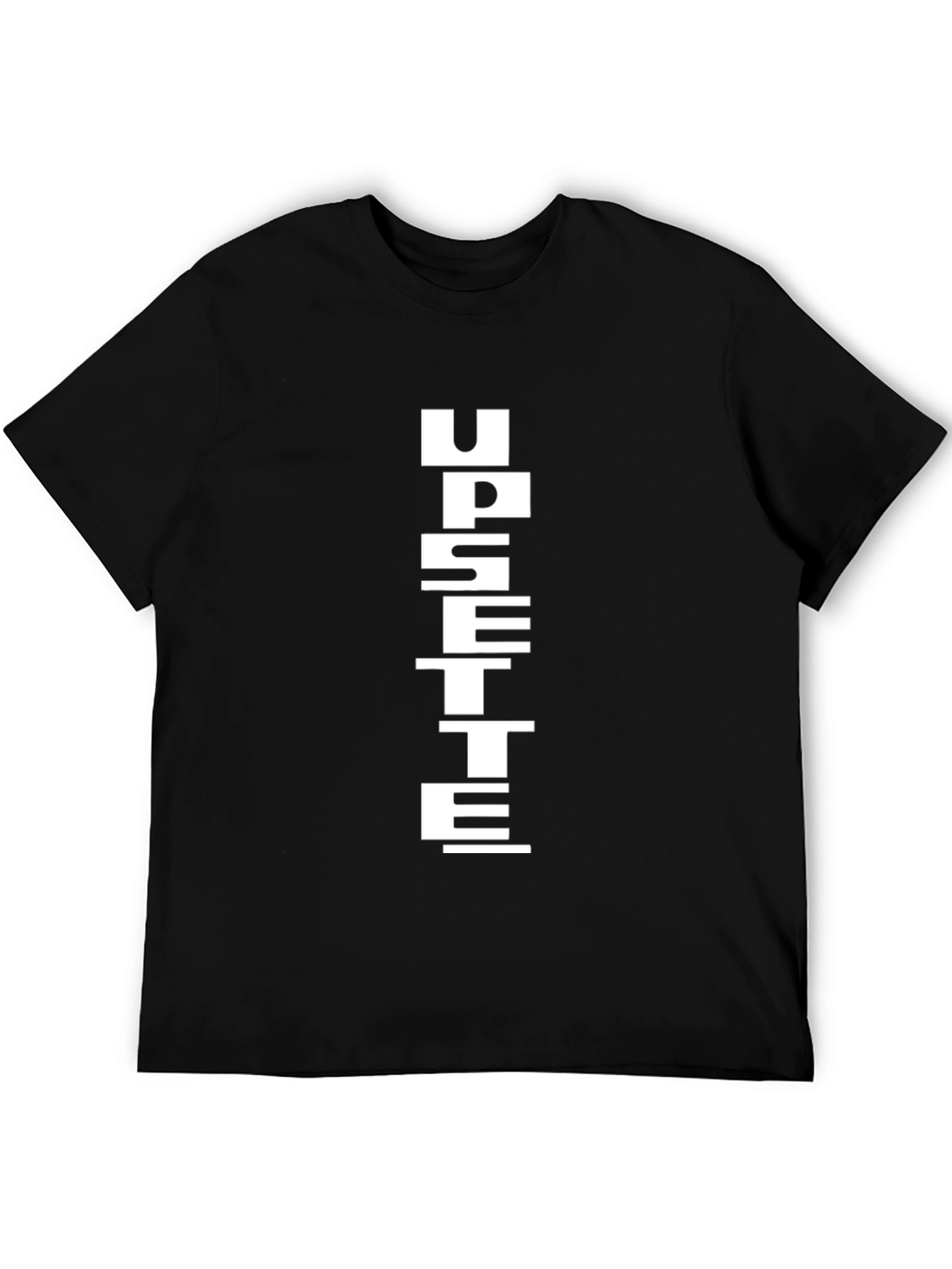 Unique Vertical Letter Graphic Black T-Shirt