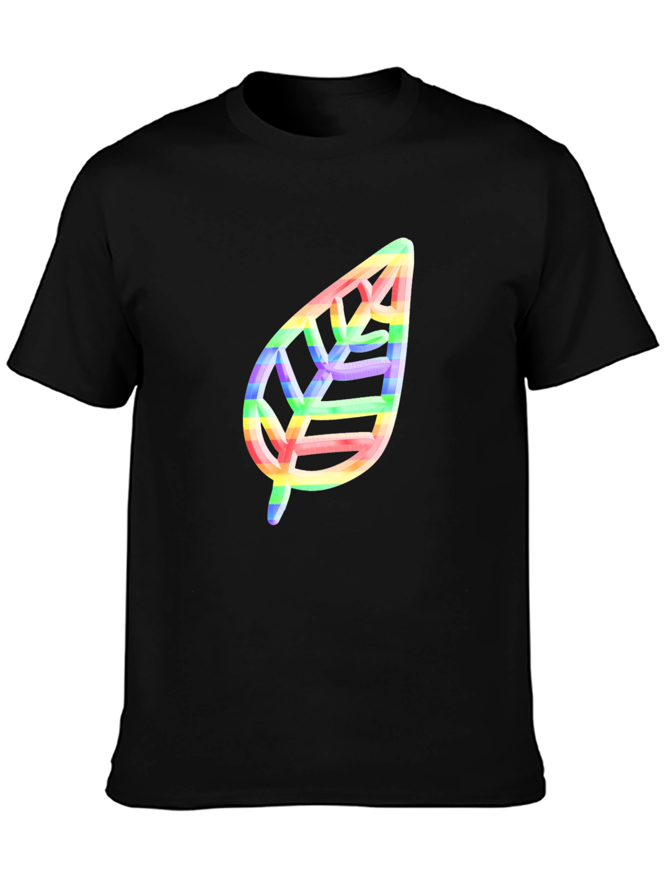 Rainbow Leaf Graphic T-Shirt