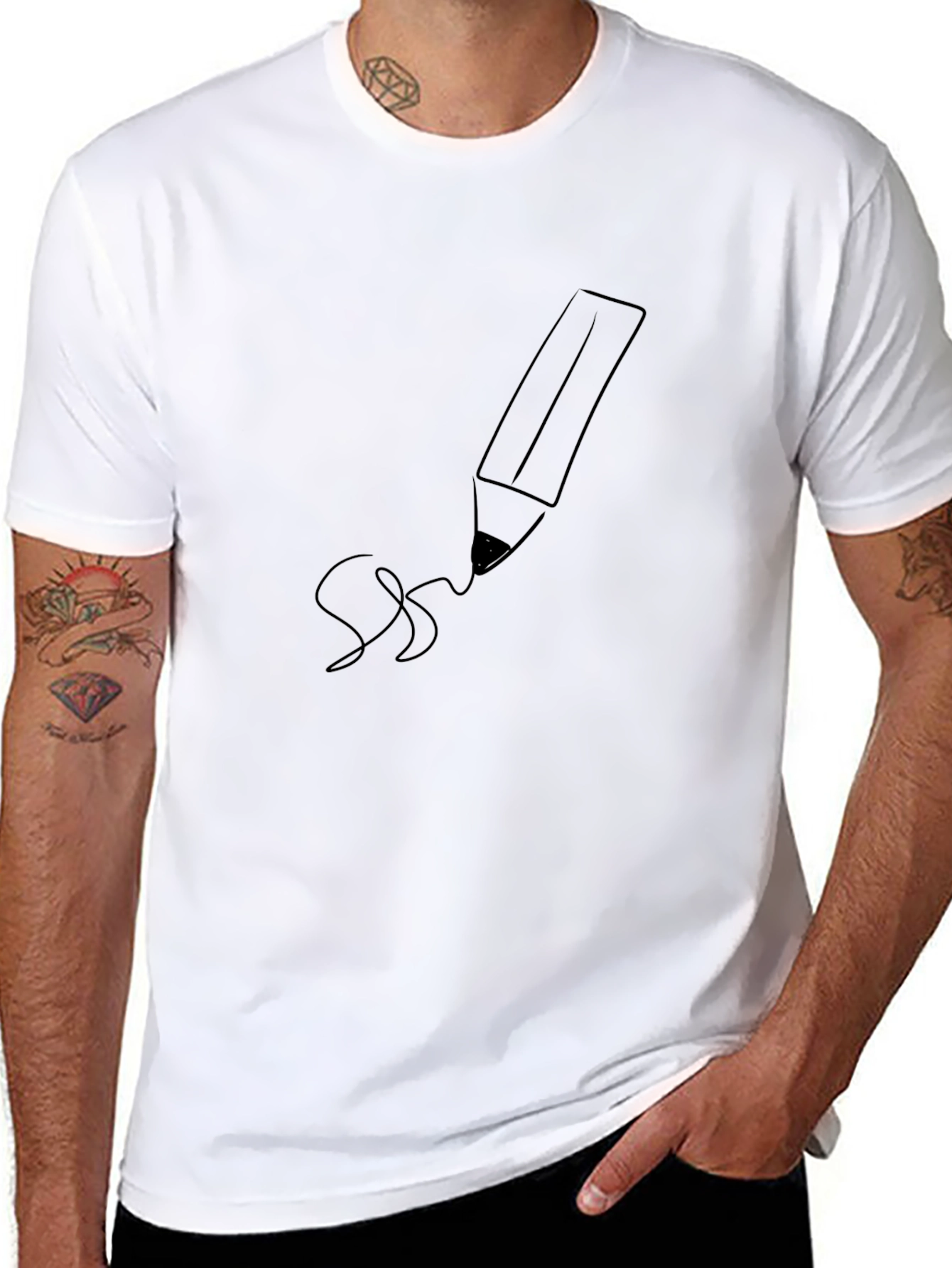 Minimalist Pencil Sketch T-Shirt