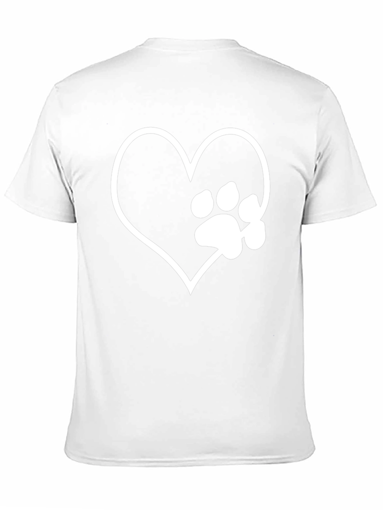 Heart Paw Print Black T-Shirt