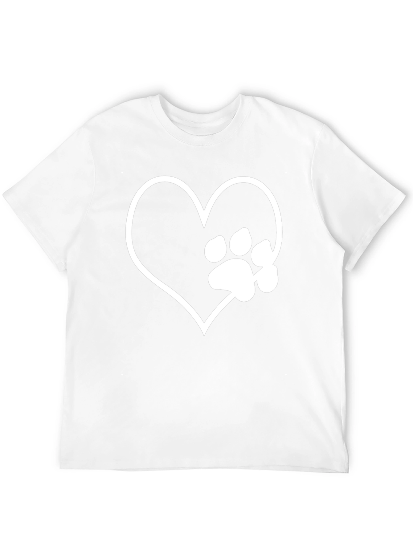 Heart Paw Print Black T-Shirt