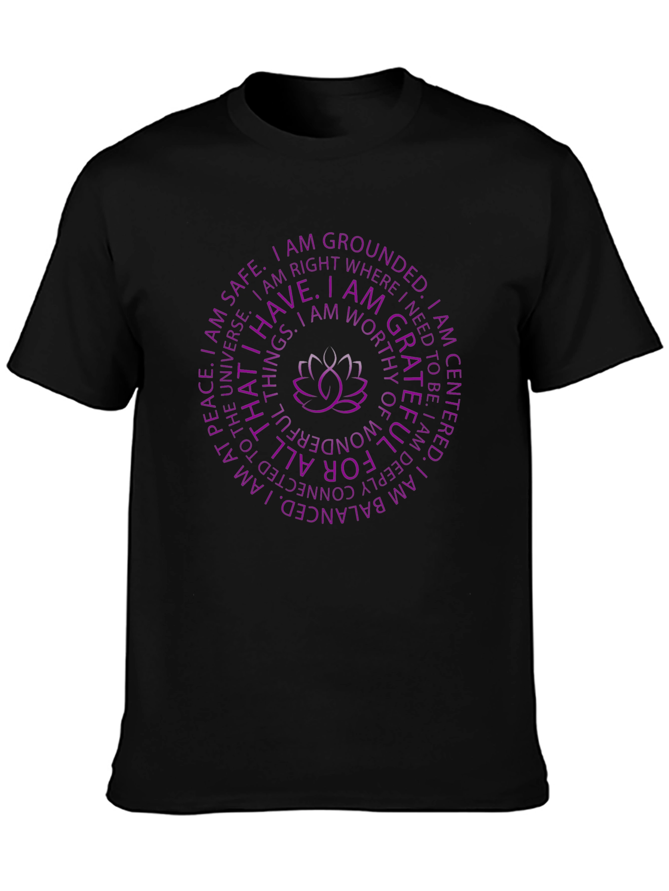 Affirmation Lotus Flower Graphic Tee - Black