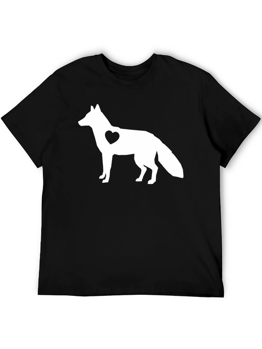 Fox Heart Graphic Black T-Shirt