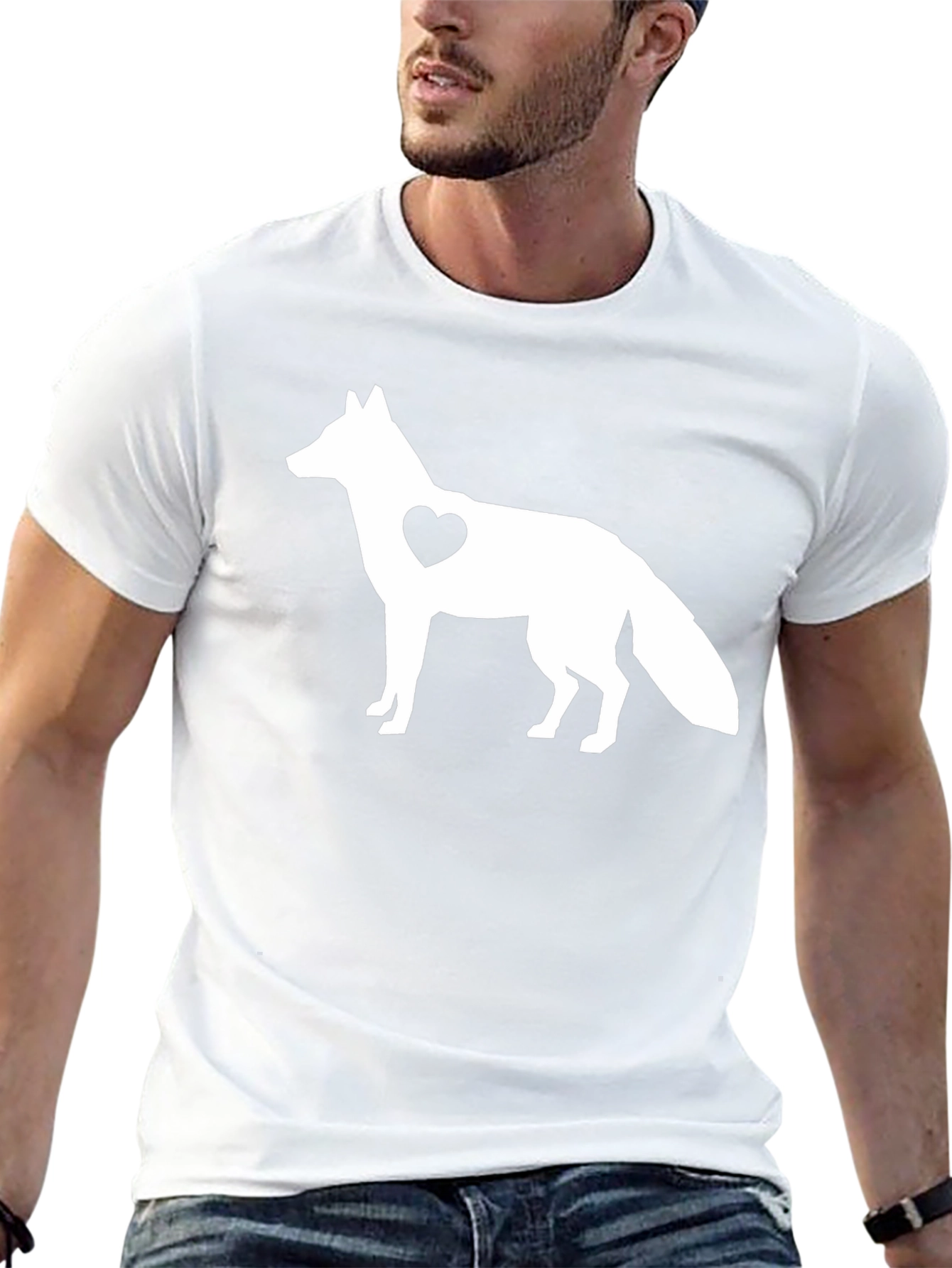 Fox Heart Graphic Black T-Shirt