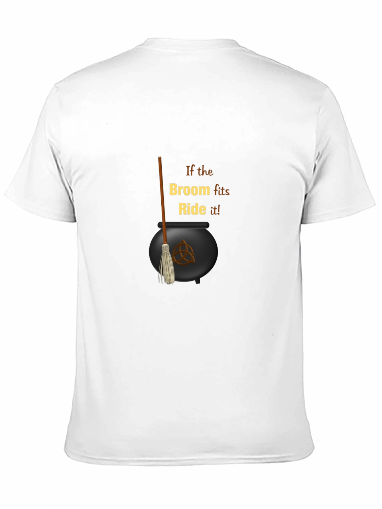 Witch Broom Cauldron Black T-Shirt