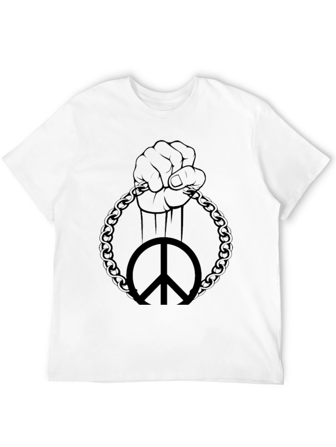Peace Fist Chain Graphic T-Shirt