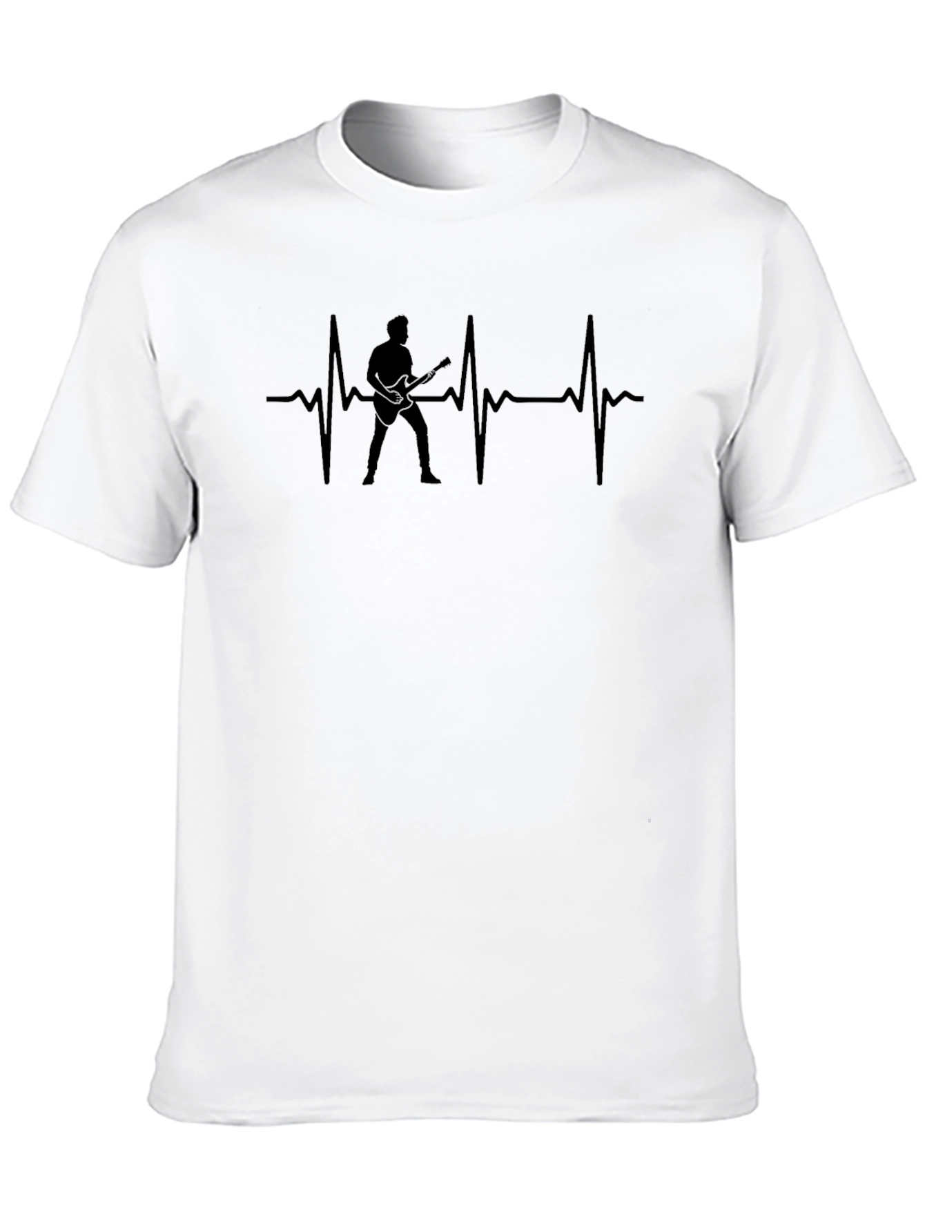 Guitarist Heartbeat Graphic Tee - Black