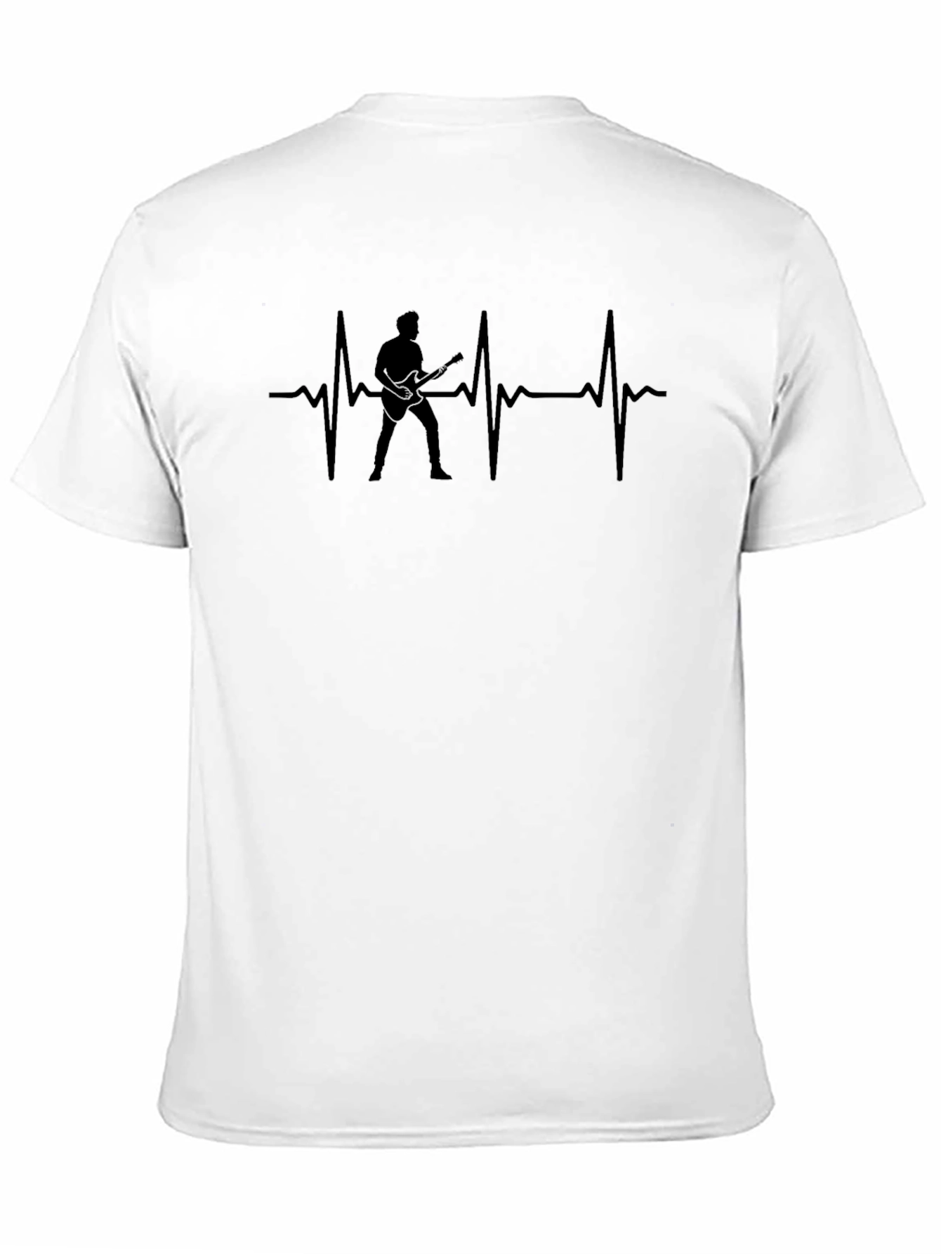 Guitarist Heartbeat Graphic Tee - Black
