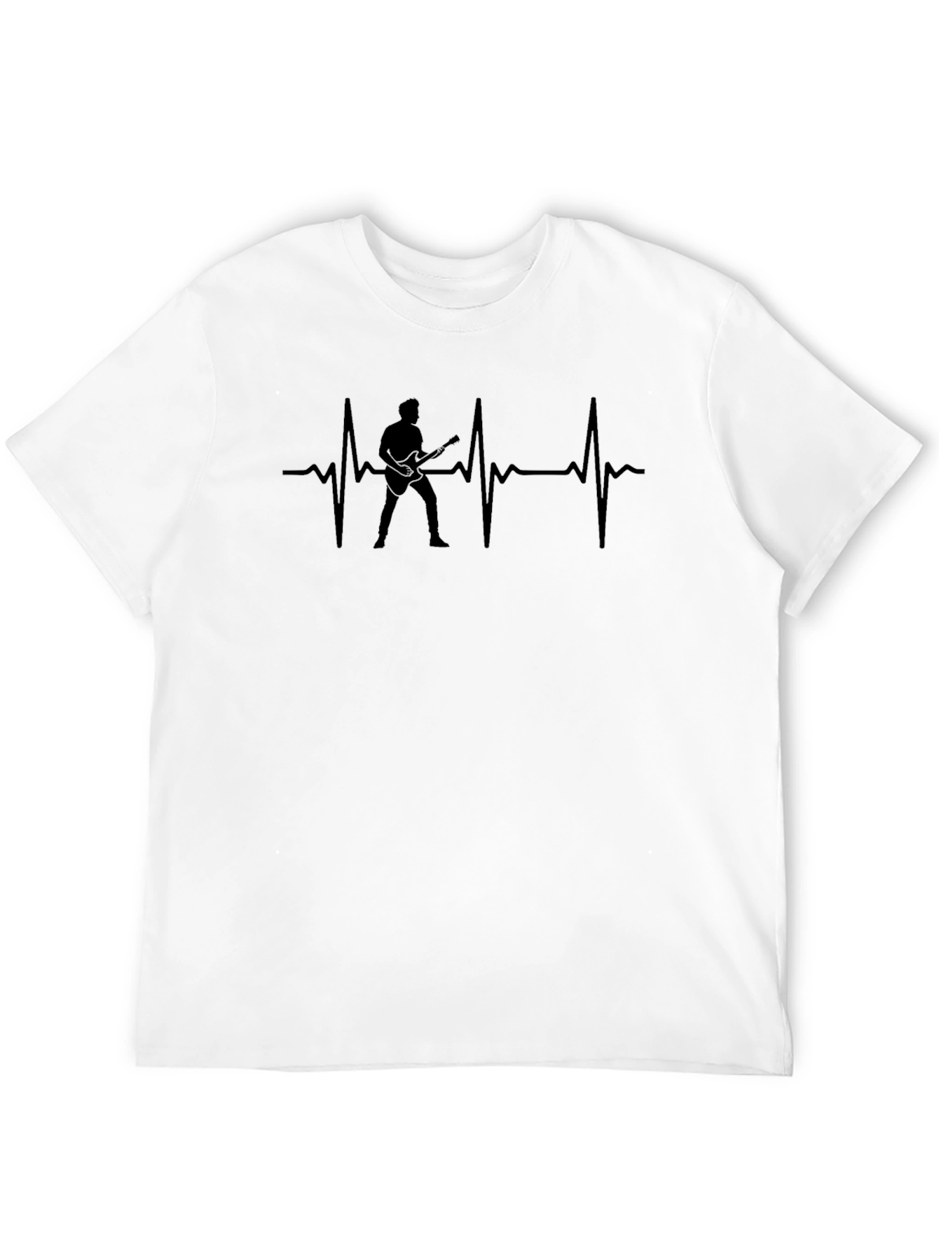 Guitarist Heartbeat Graphic Tee - Black