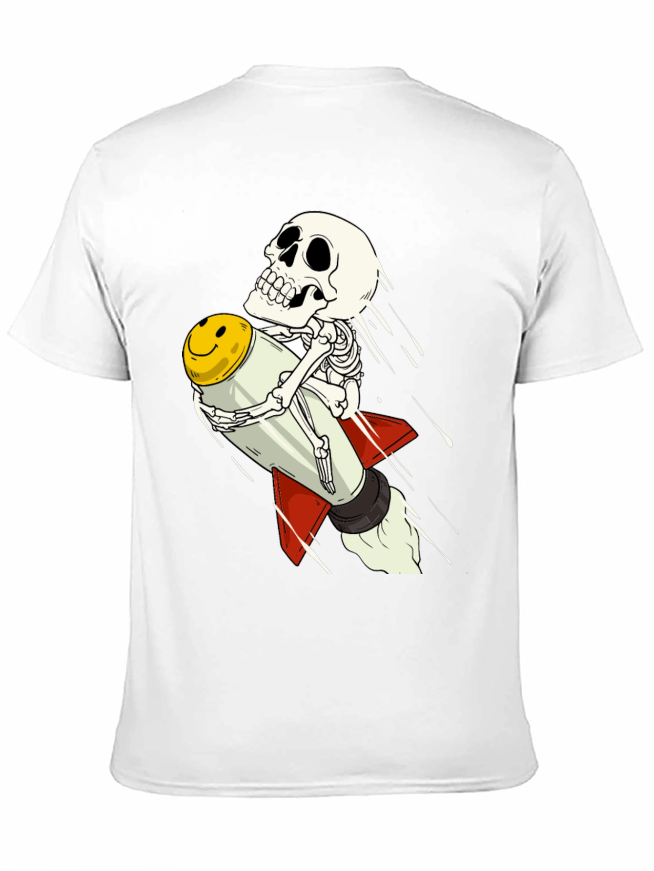 Skeleton Rocket Rider T-Shirt - Black Cotton Tee