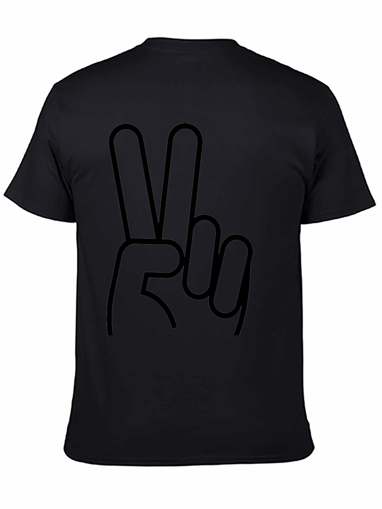 Peace Sign Graphic T-Shirt - Casual Black Tee