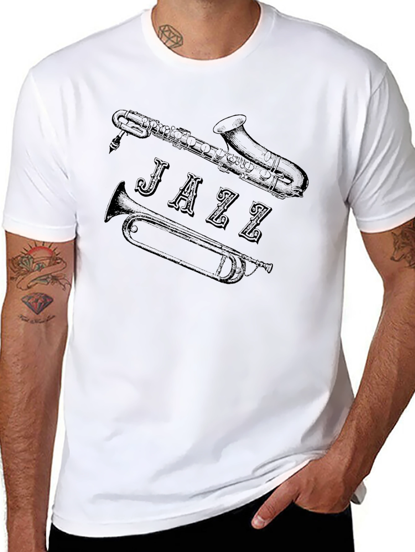 Jazz Music T-Shirt - Saxophone Trumpet