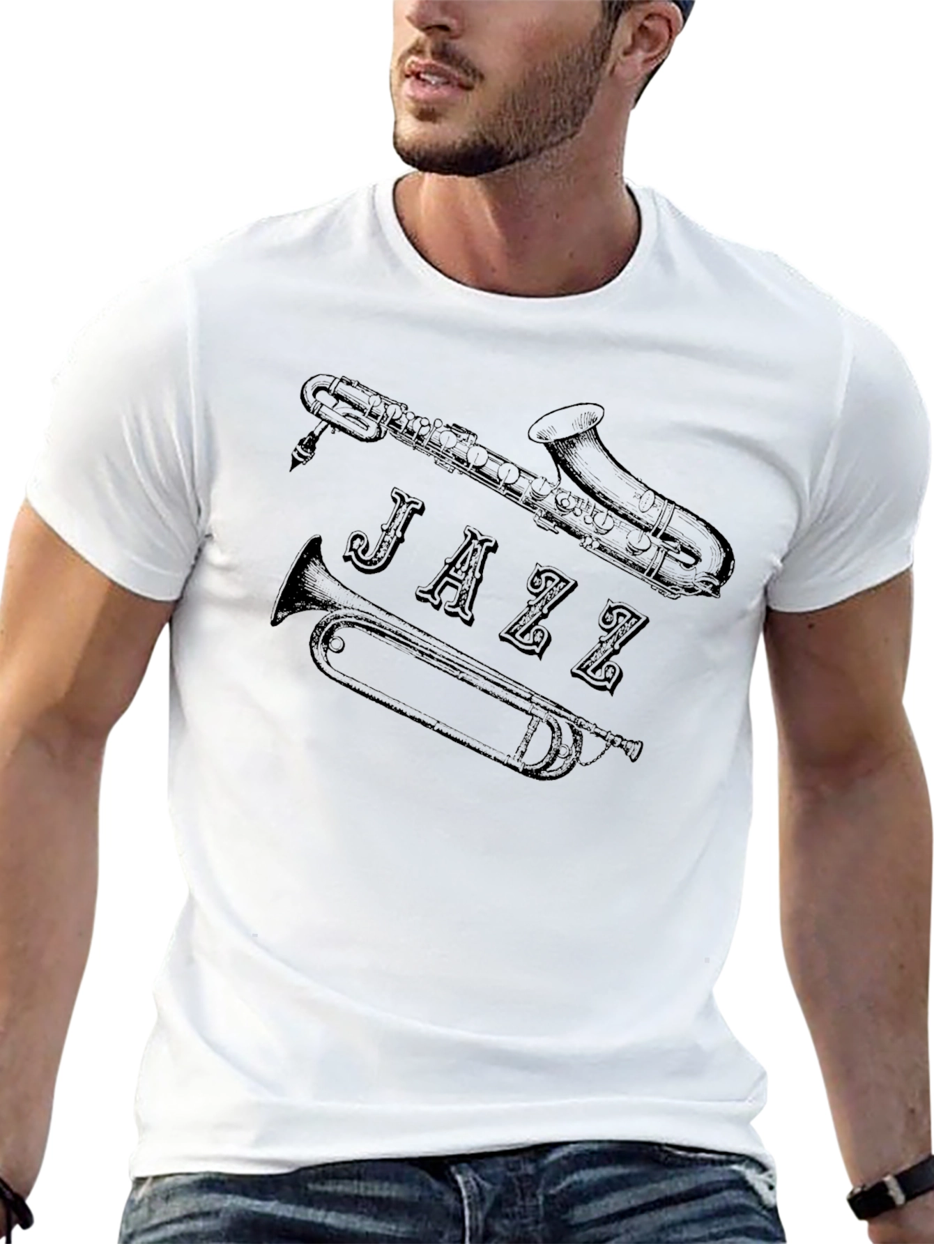 Jazz Music T-Shirt - Saxophone Trumpet
