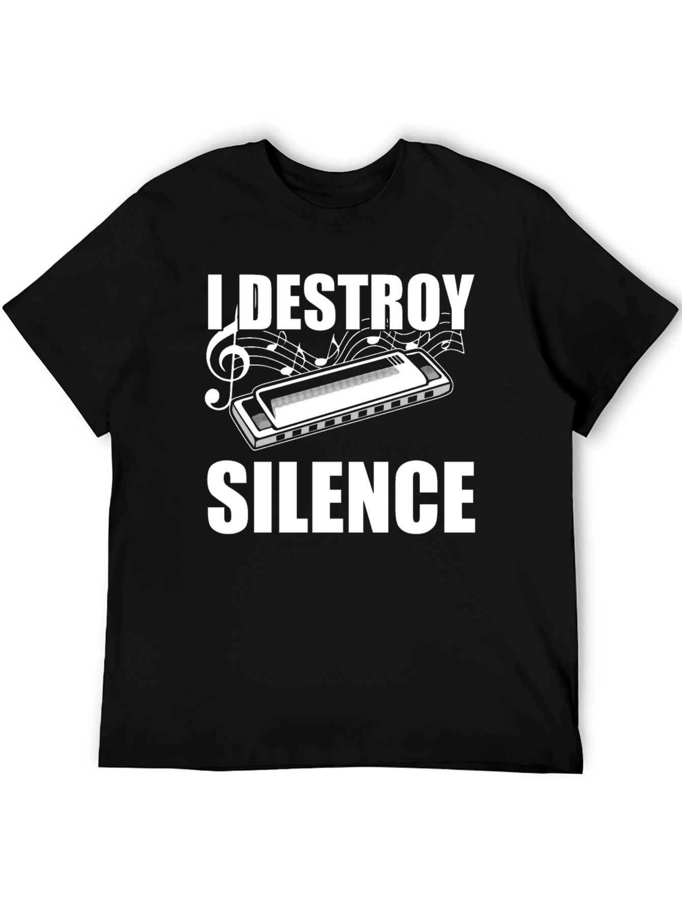 I Destroy Silence Harmonica T-Shirt