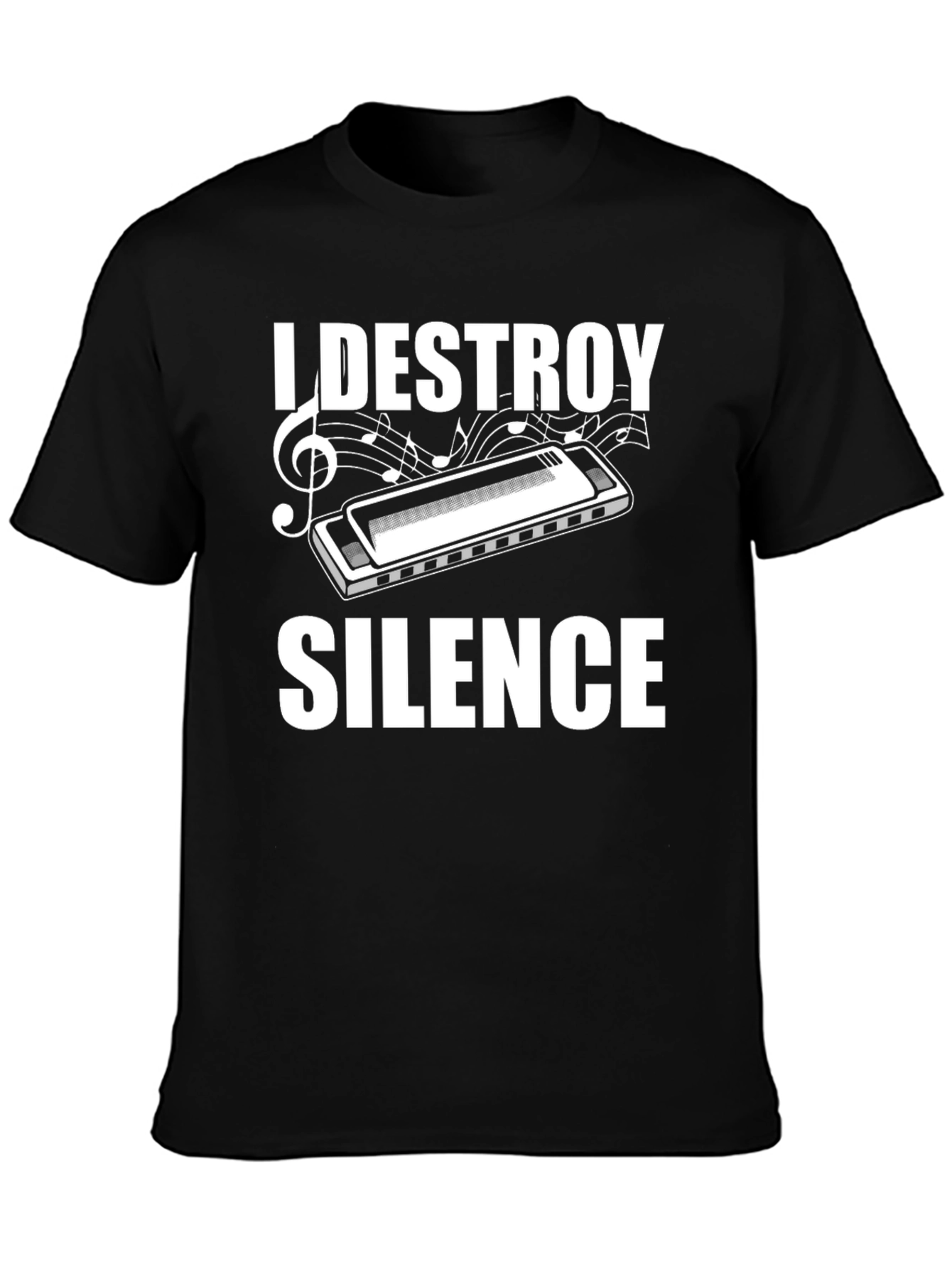 I Destroy Silence Harmonica T-Shirt