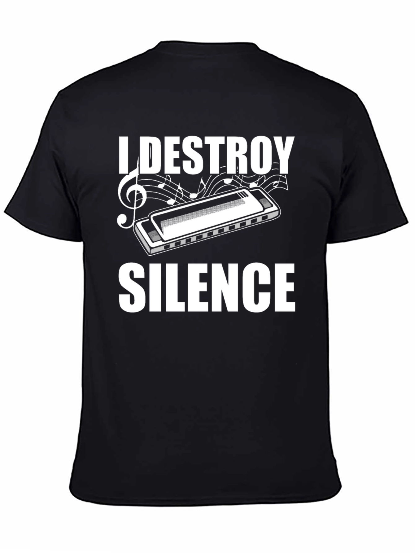 I Destroy Silence Harmonica T-Shirt