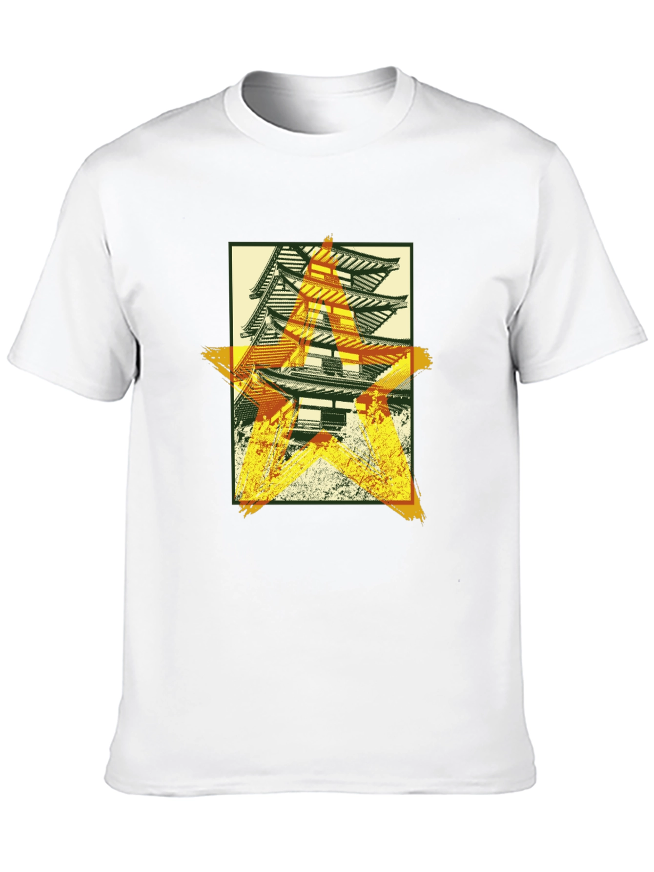 Japanese Pagoda Graphic T-Shirt - Black