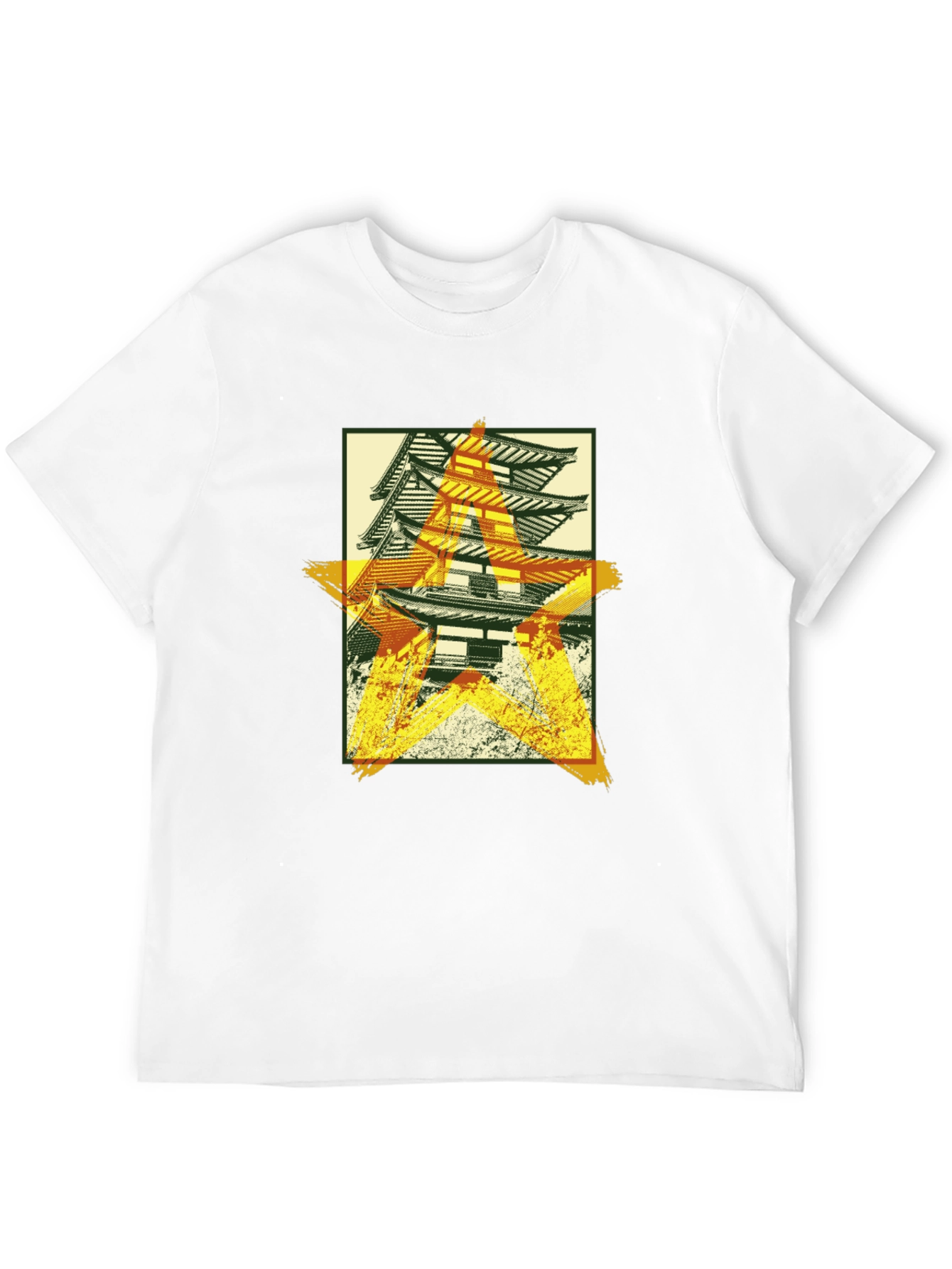 Japanese Pagoda Graphic T-Shirt - Black