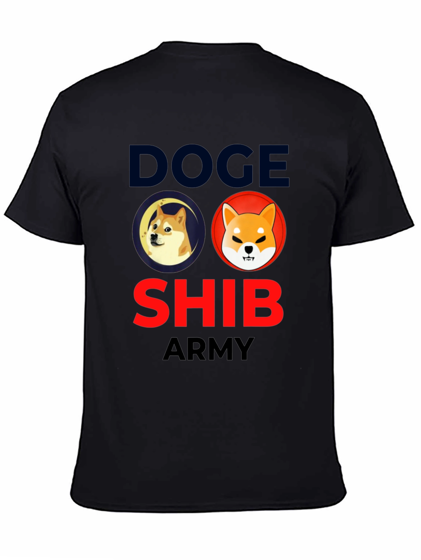 Doge Shib Army Black Graphic Tee