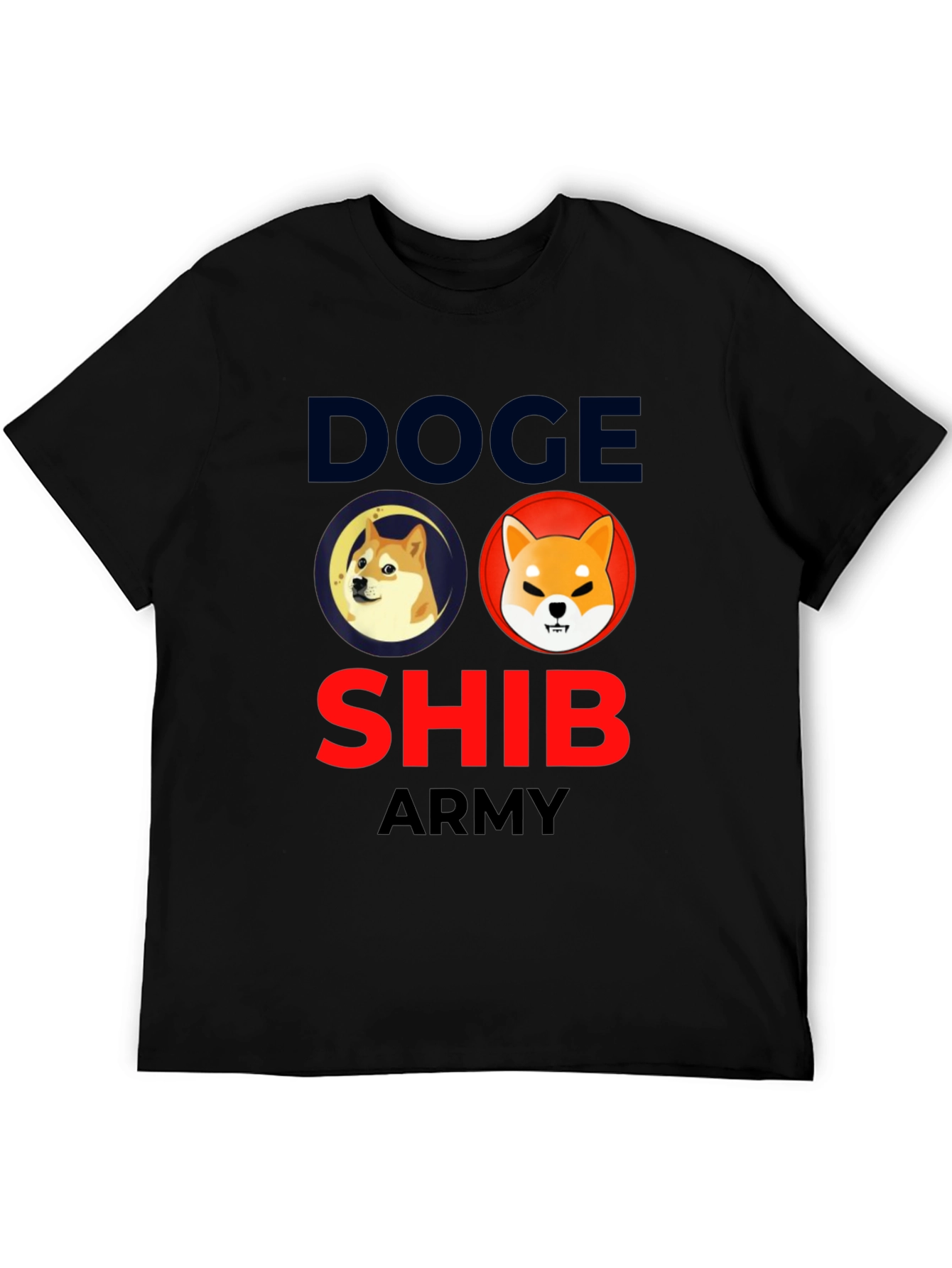 Doge Shib Army Black Graphic Tee