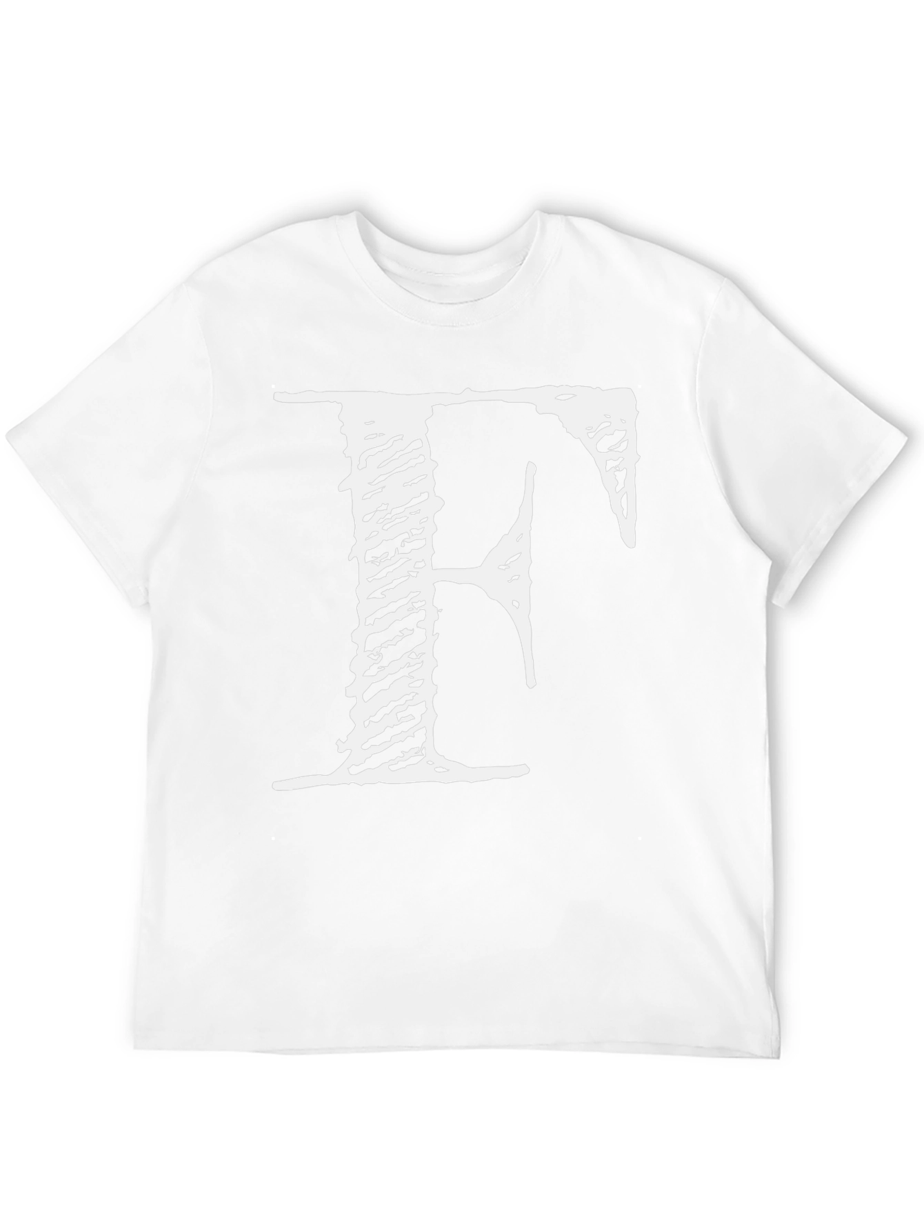 Mens Black T-Shirt with White F Graphic