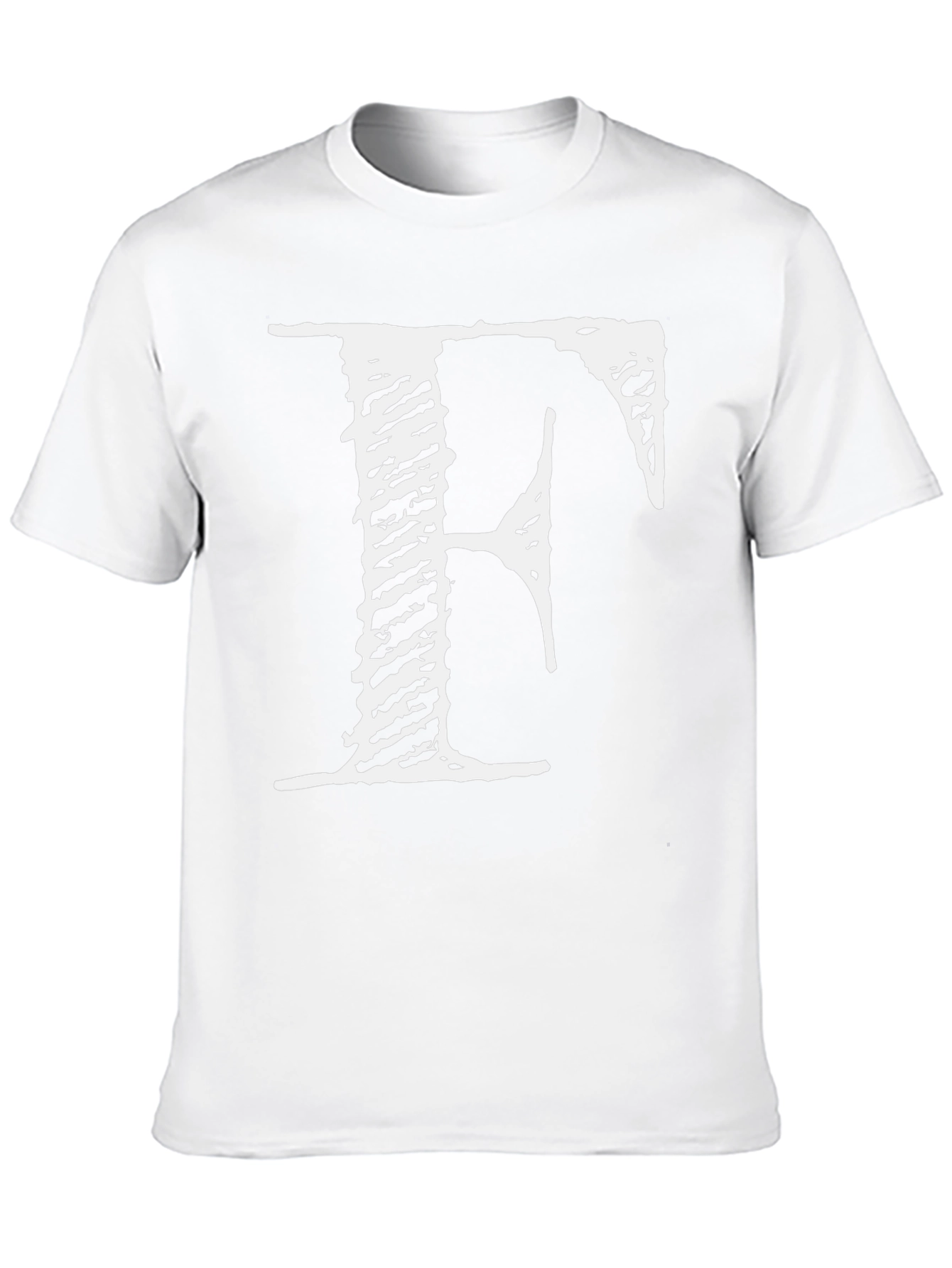 Mens Black T-Shirt with White F Graphic