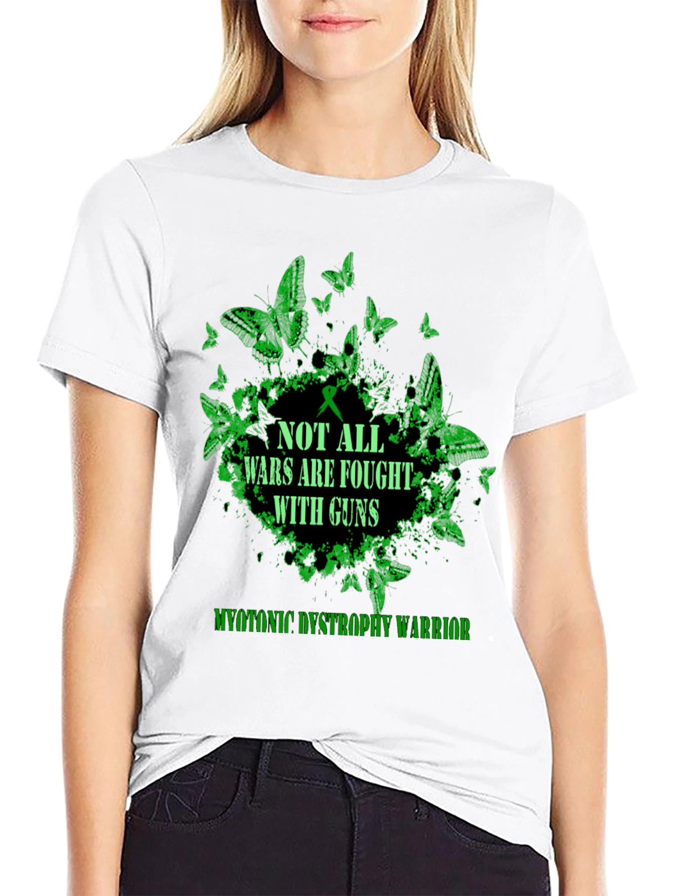 Myotonic Dystrophy Warrior T-Shirt - Butterfly Design