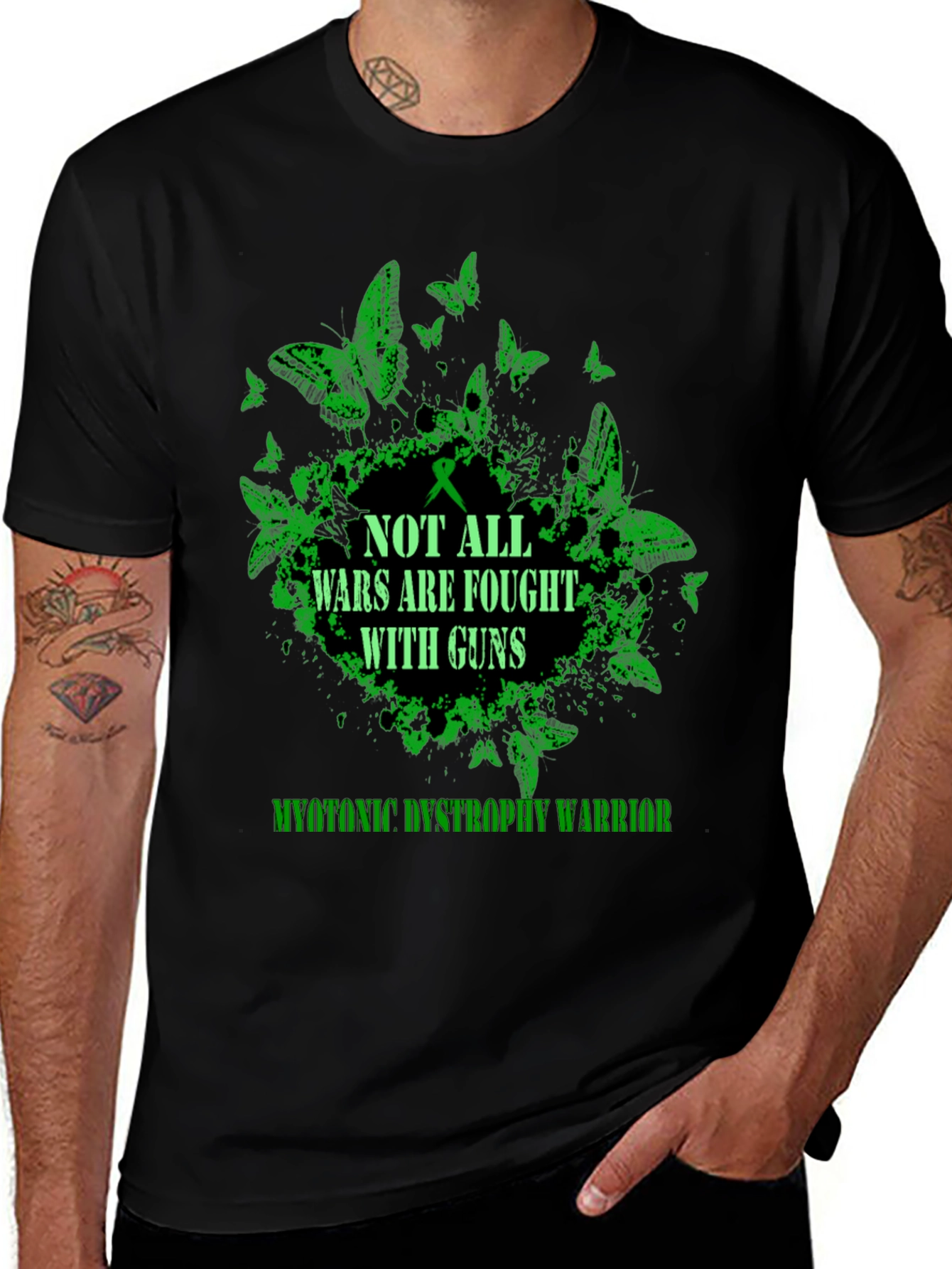 Myotonic Dystrophy Warrior T-Shirt - Butterfly Design