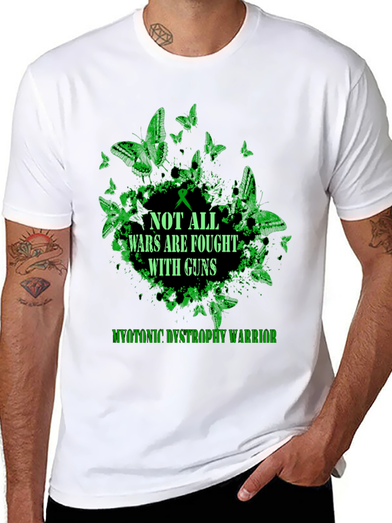 Myotonic Dystrophy Warrior T-Shirt - Butterfly Design