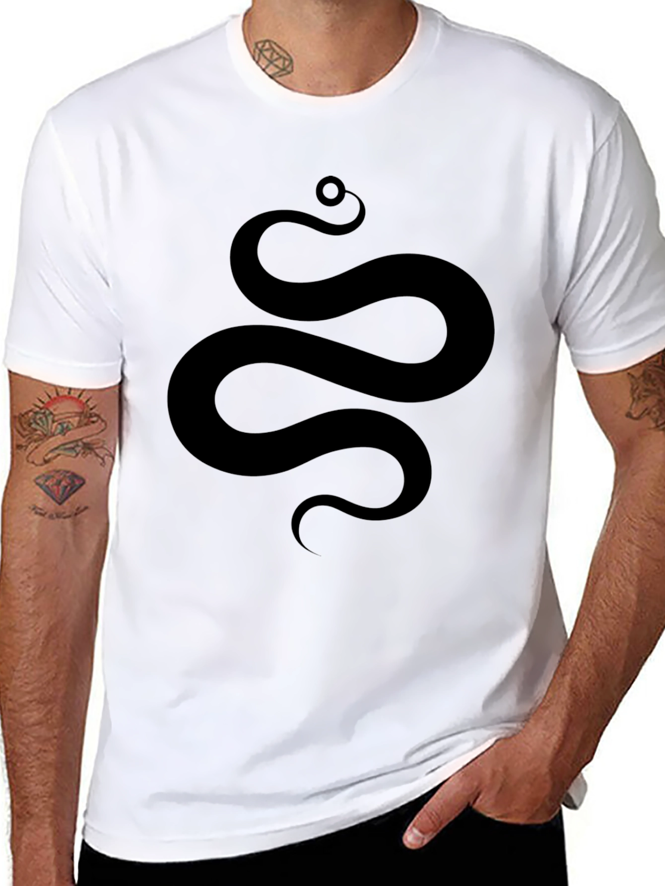 Serpentine Graphic Tee - Sleek Snake Design Soft Cotton