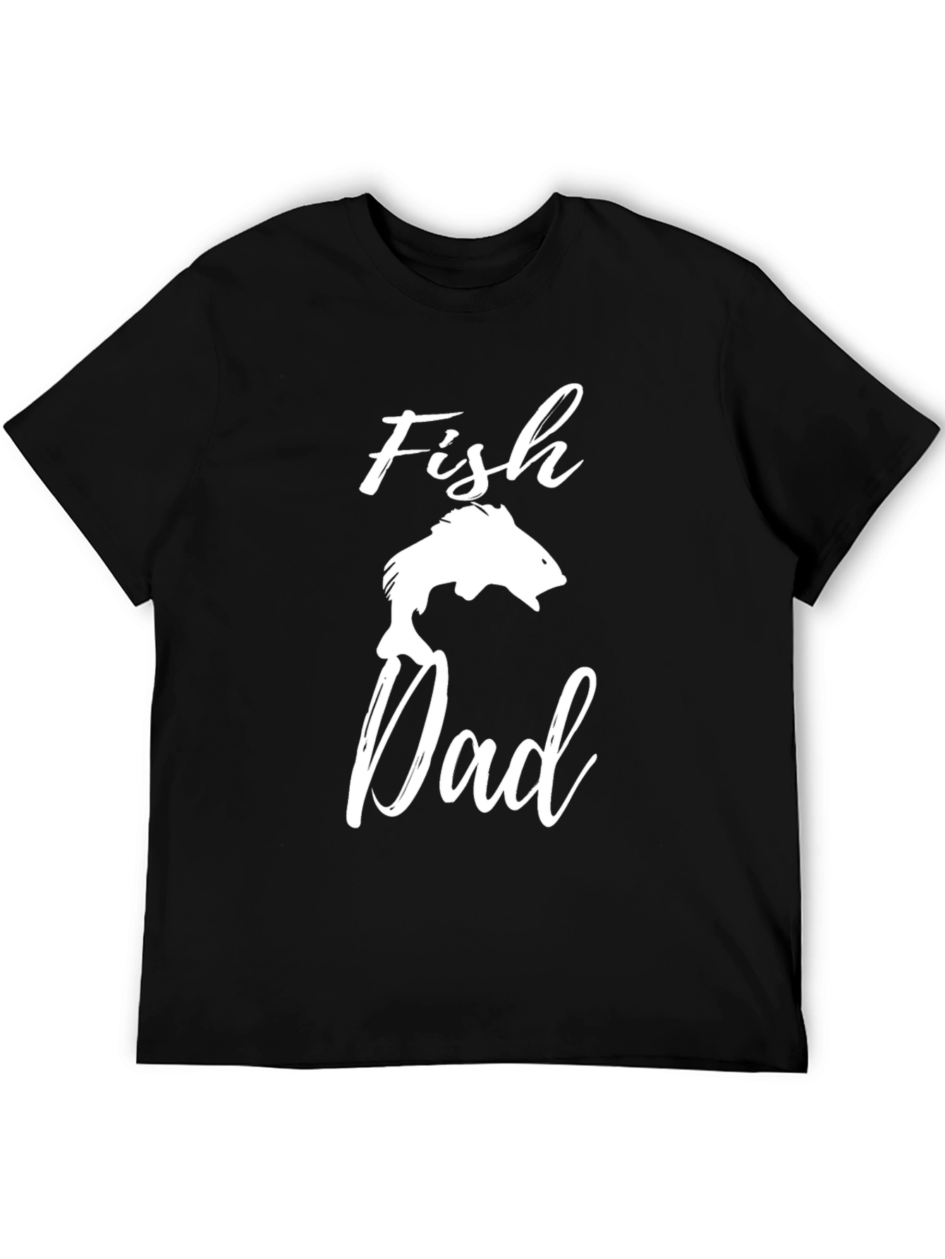 Fish Dad Graphic T-Shirt - Black Cotton Tee
