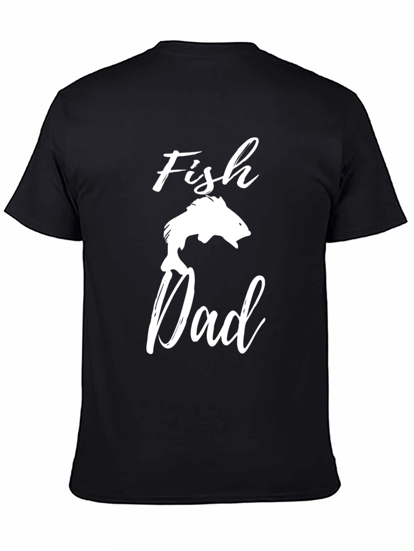 Fish Dad Graphic T-Shirt - Black Cotton Tee