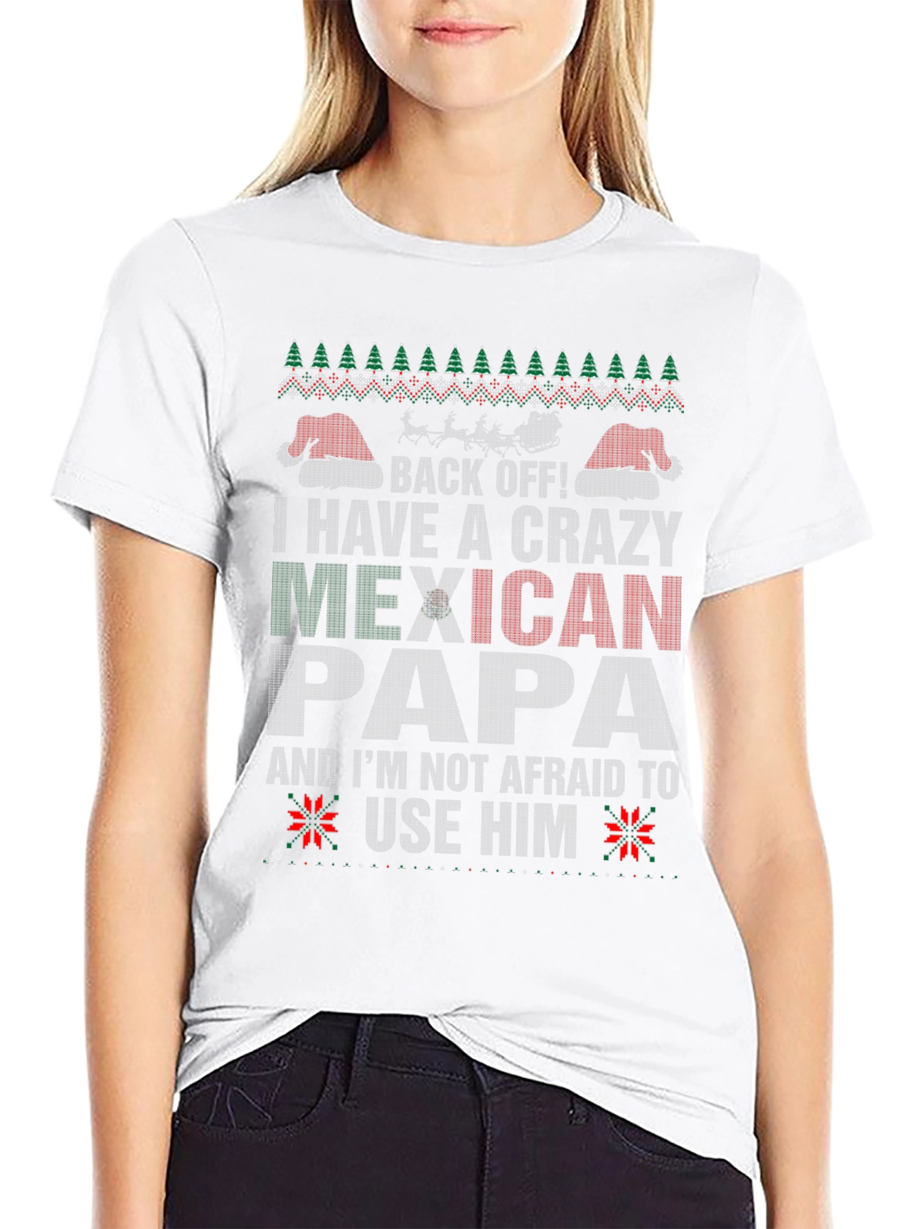 Crazy Mexican Papa T-Shirt - Ugly Christmas Sweater Style