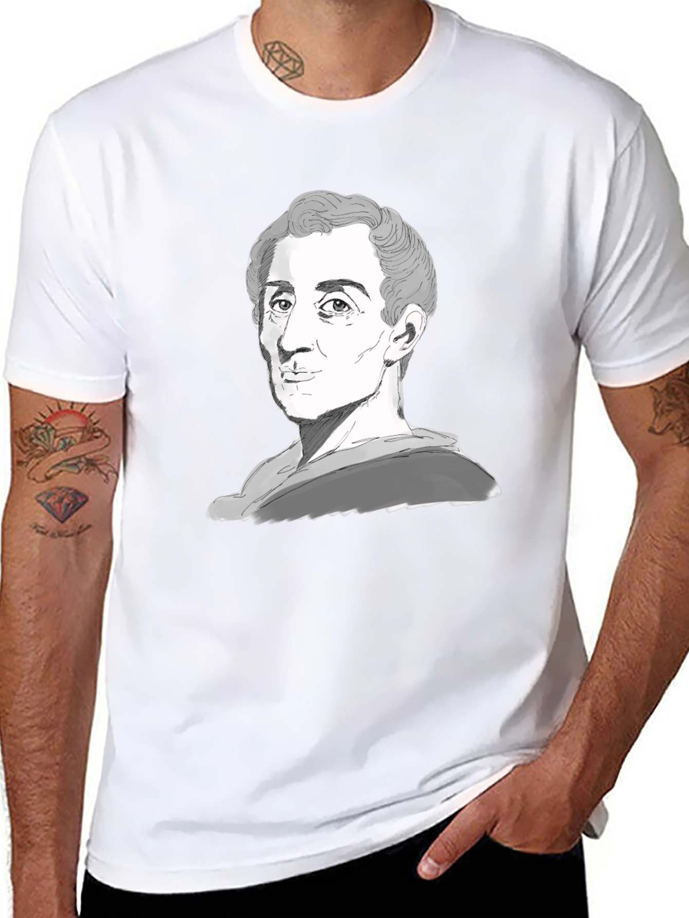 Montesquieu Portrait Graphic Tee - Black T-Shirt