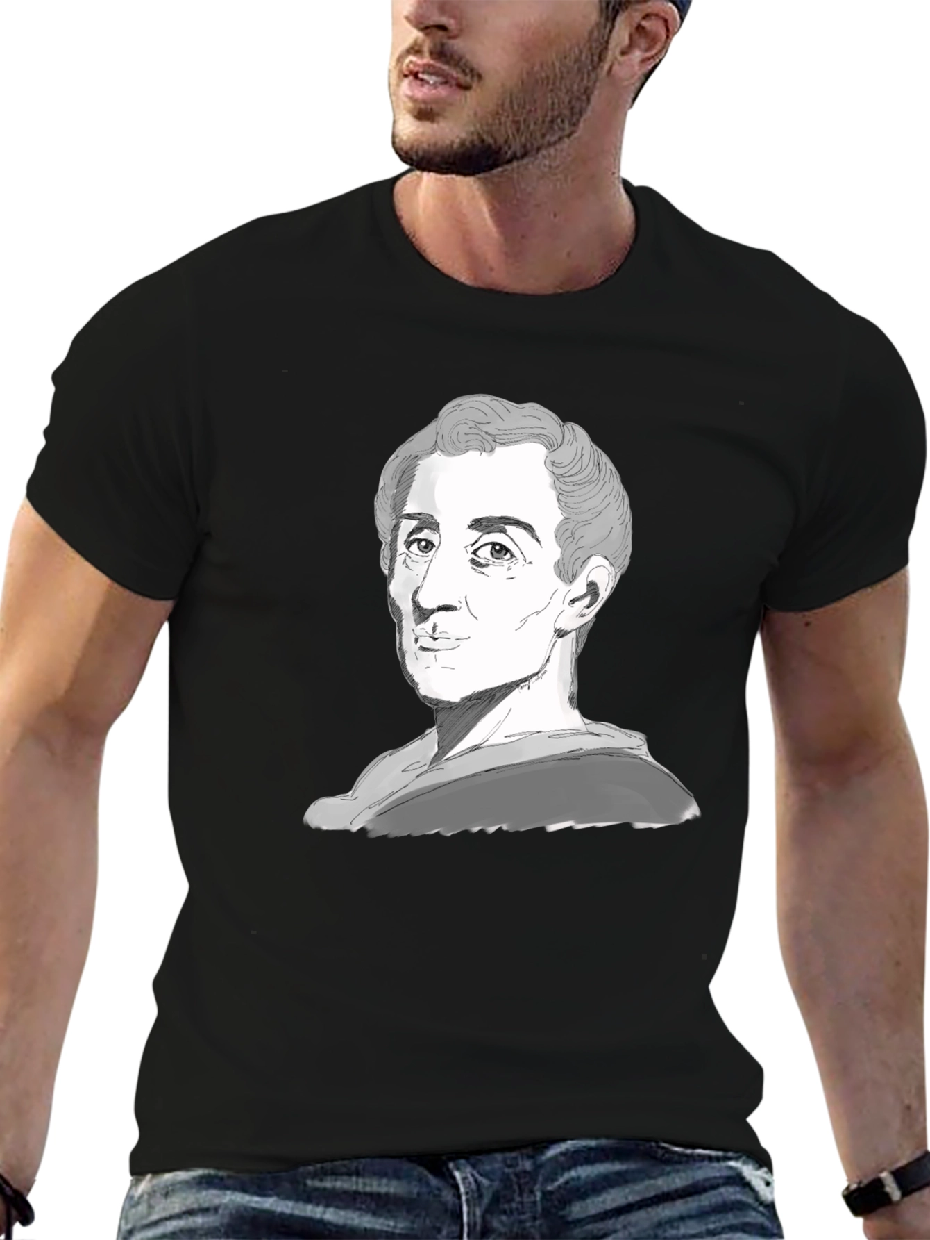 Montesquieu Portrait Graphic Tee - Black T-Shirt