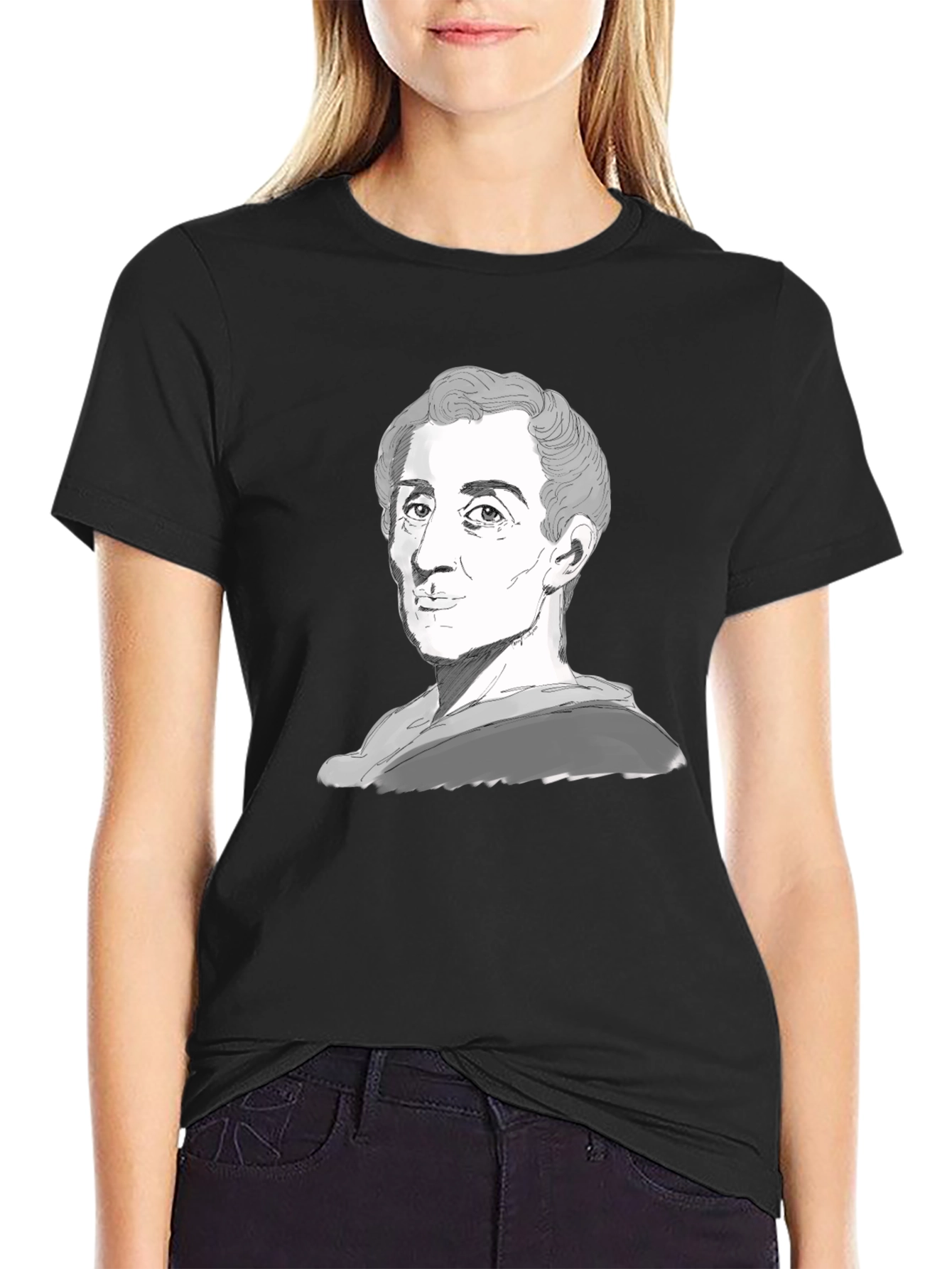 Montesquieu Portrait Graphic Tee - Black T-Shirt