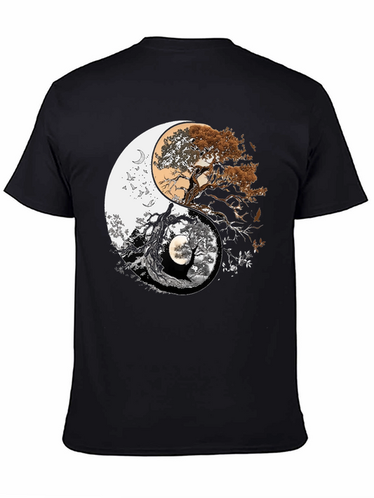 Yin Yang Tree Graphic Tee - Harmony & Balance T-Shirt