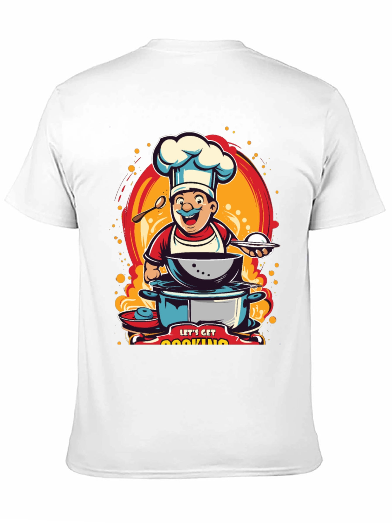 Lets Get Cooking T-Shirt - Chef Cartoon Design