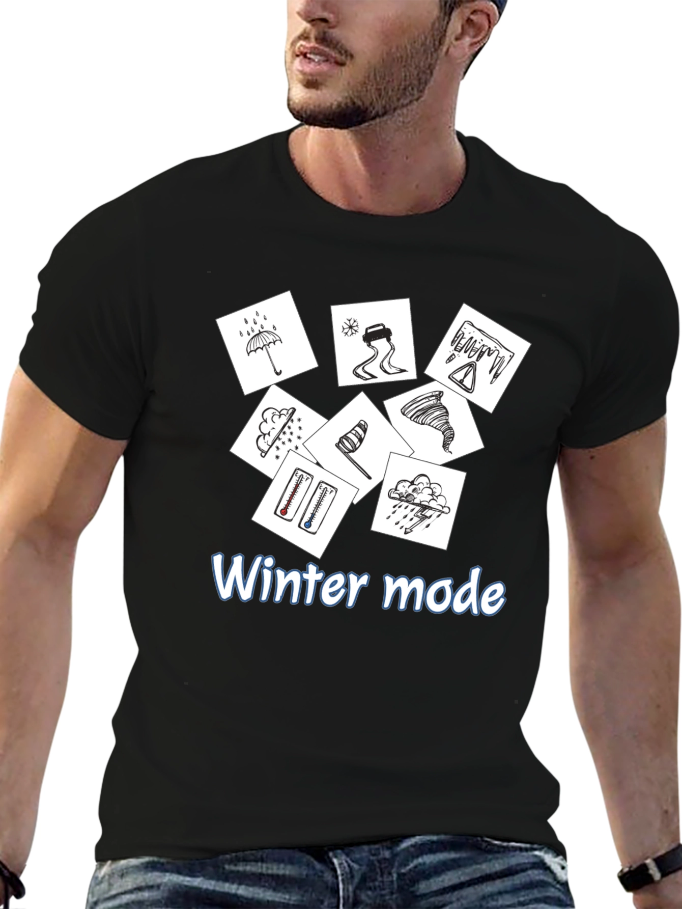 Winter Mode T-Shirt - Weather Graphic Tee