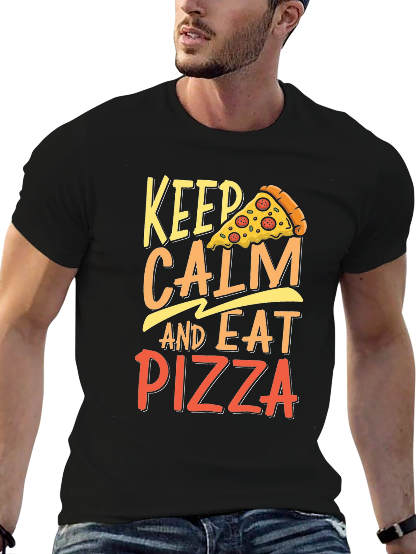 Keep Calm Eat Pizza T-Shirt - Funny Foodie Tee