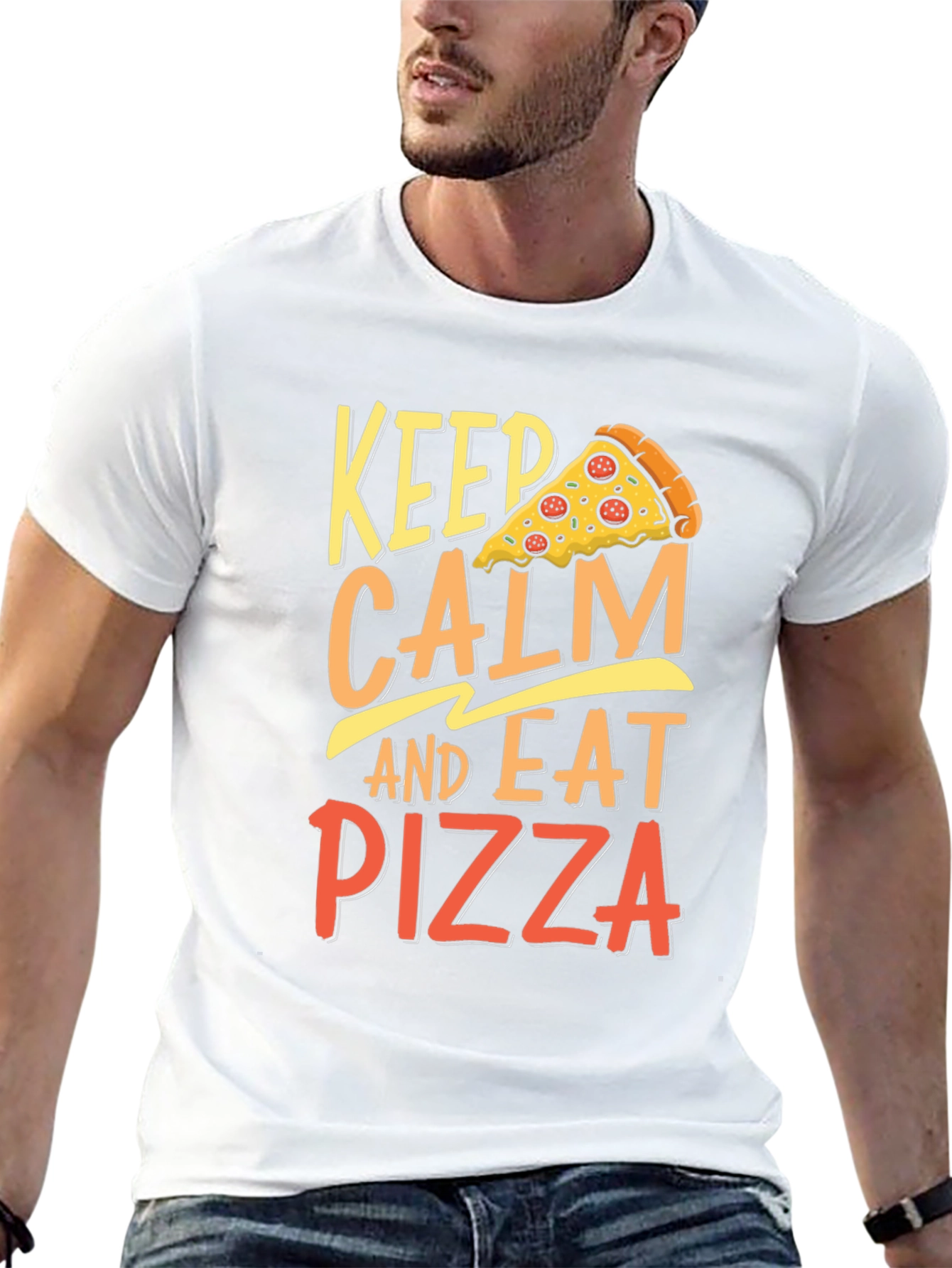 Keep Calm Eat Pizza T-Shirt - Funny Foodie Tee