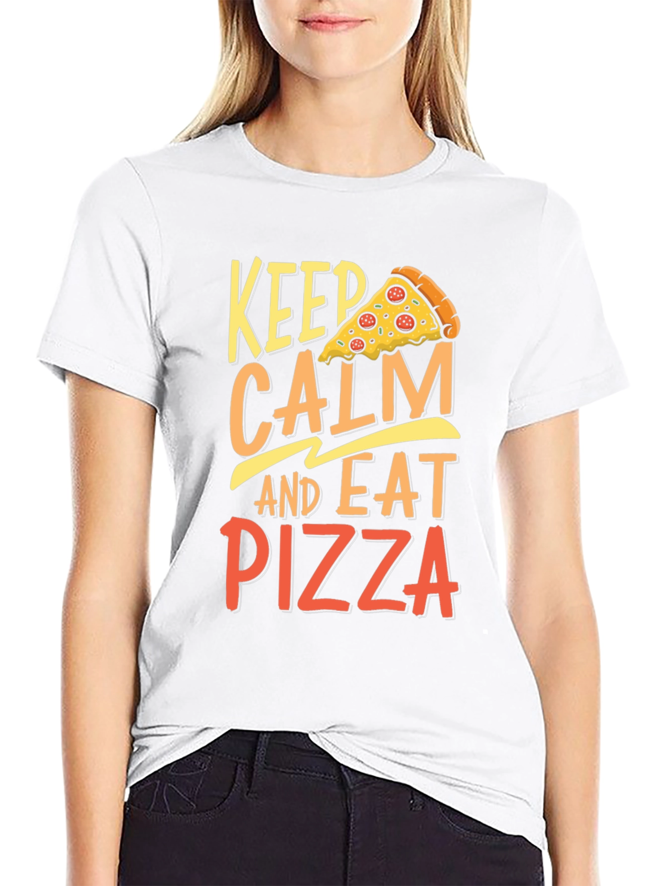Keep Calm Eat Pizza T-Shirt - Funny Foodie Tee