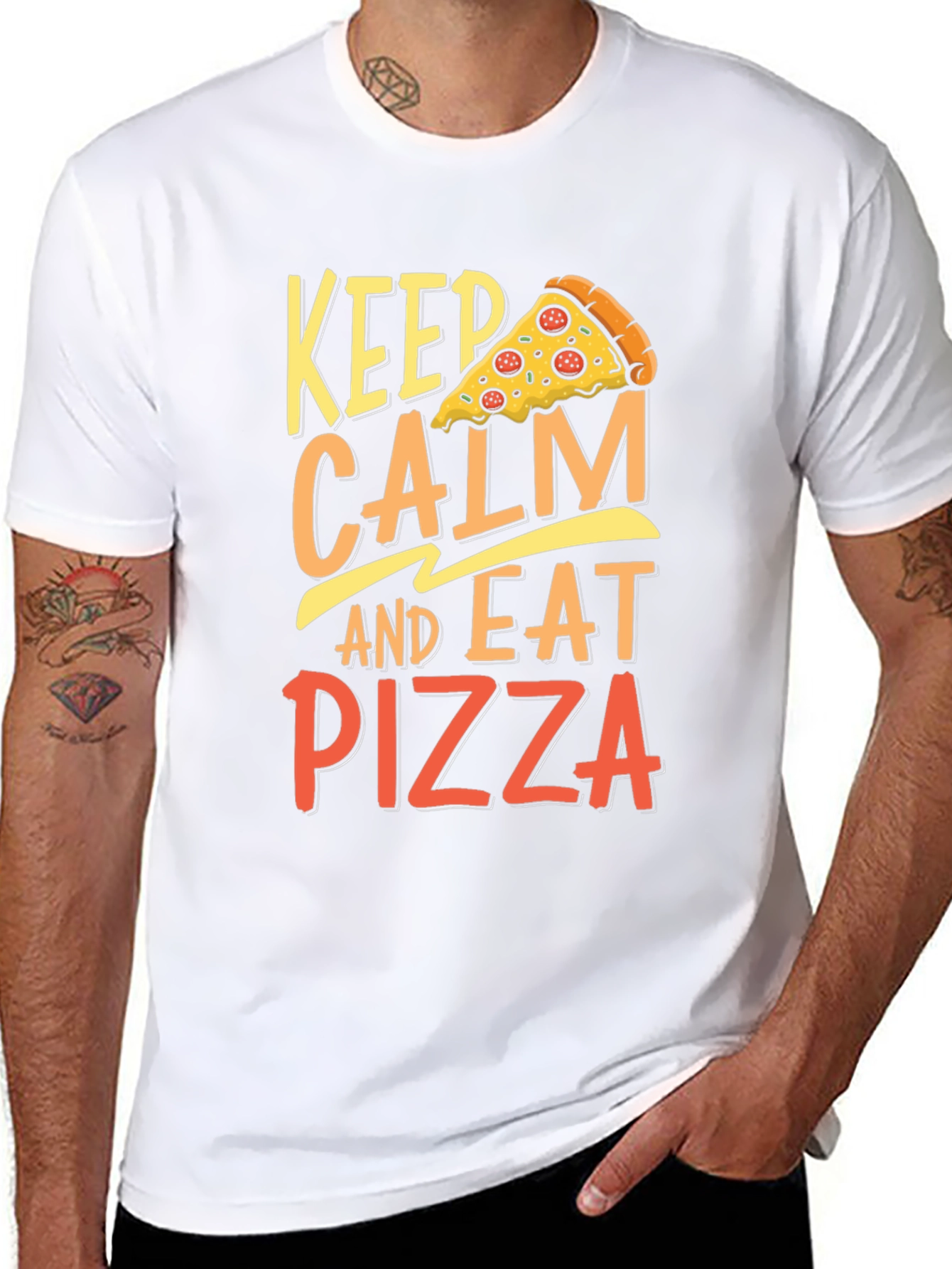 Keep Calm Eat Pizza T-Shirt - Funny Foodie Tee