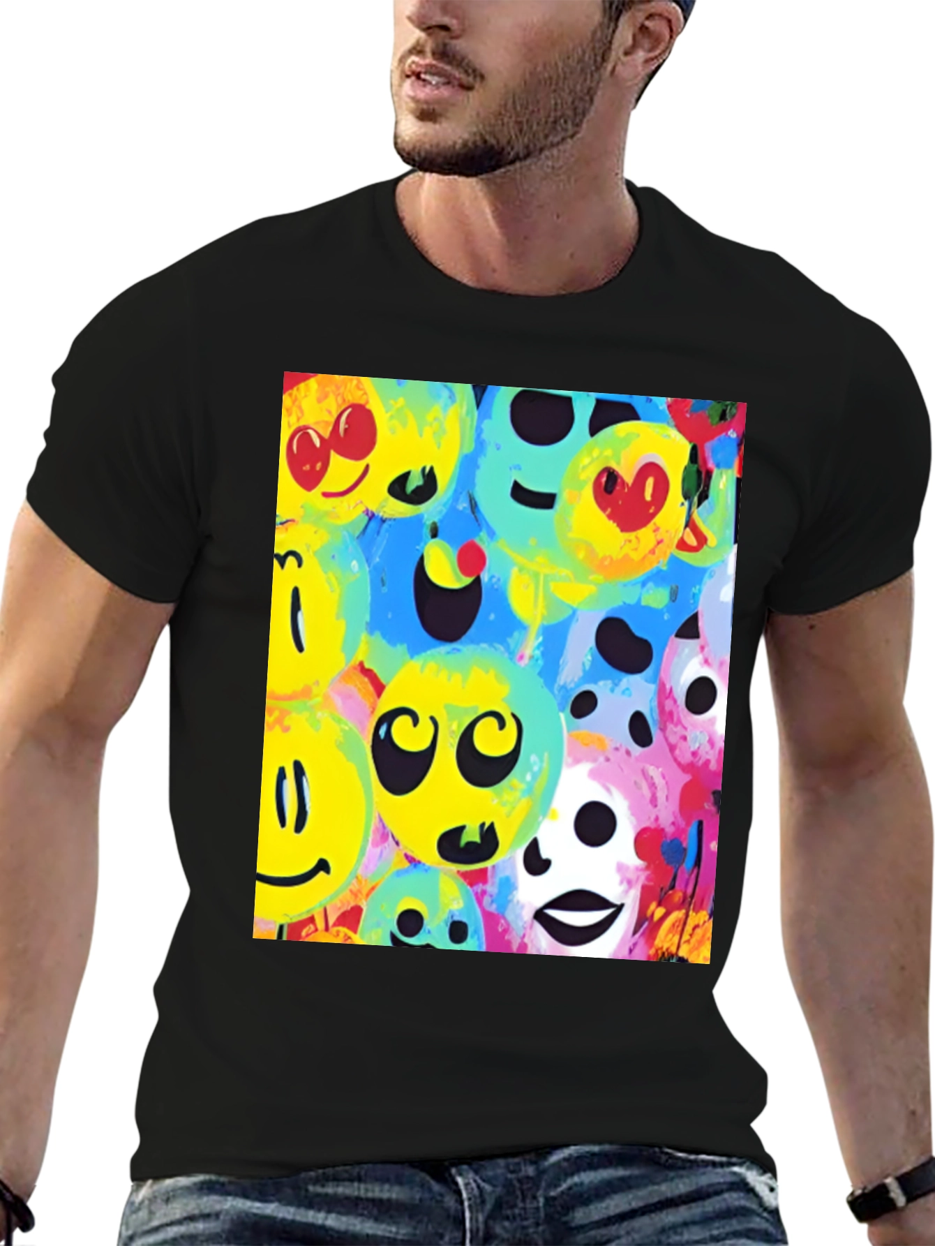 Funky Smiley Face Graphic Tee