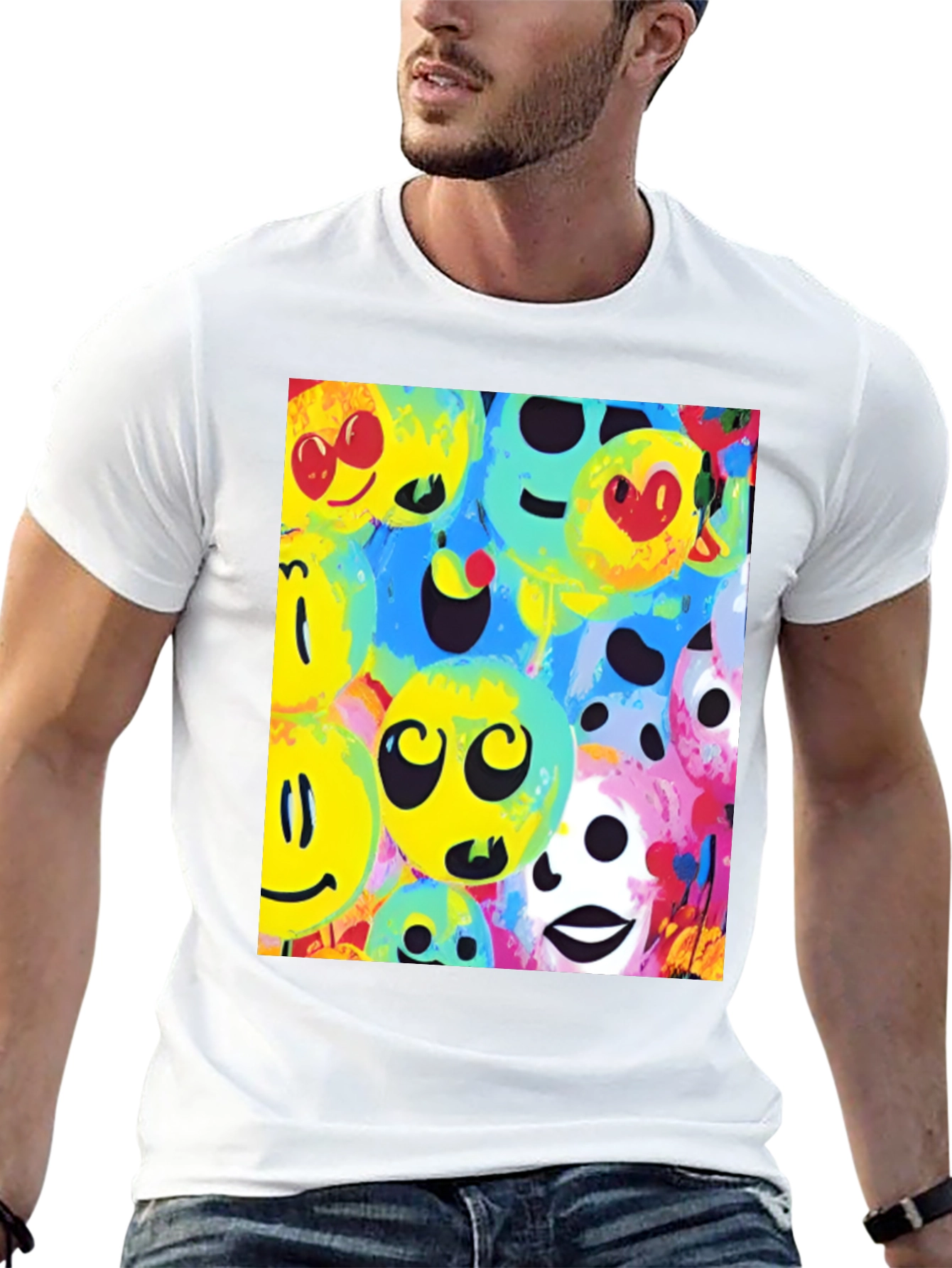 Funky Smiley Face Graphic Tee