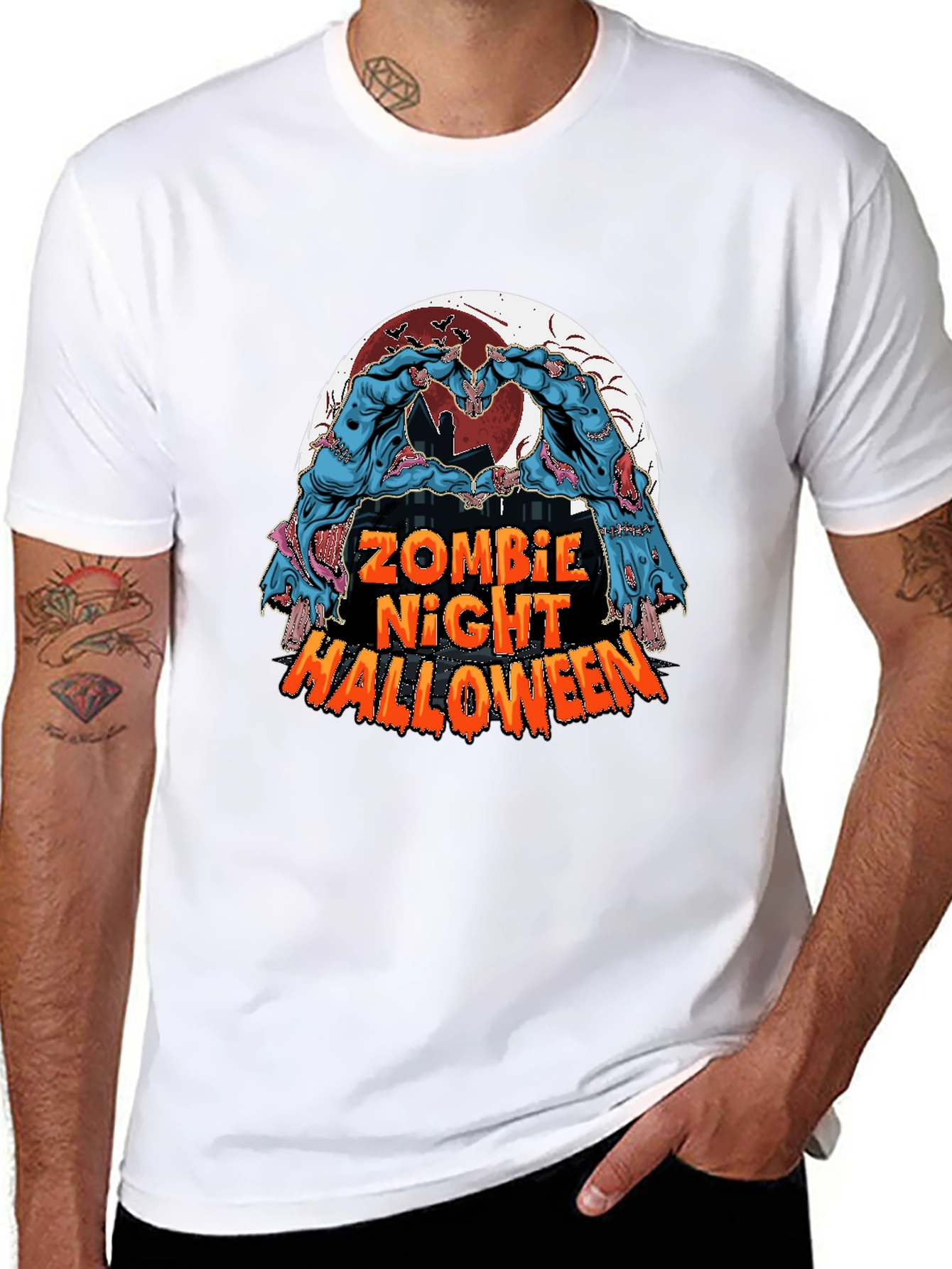 Zombie Night Halloween Graphic Tee