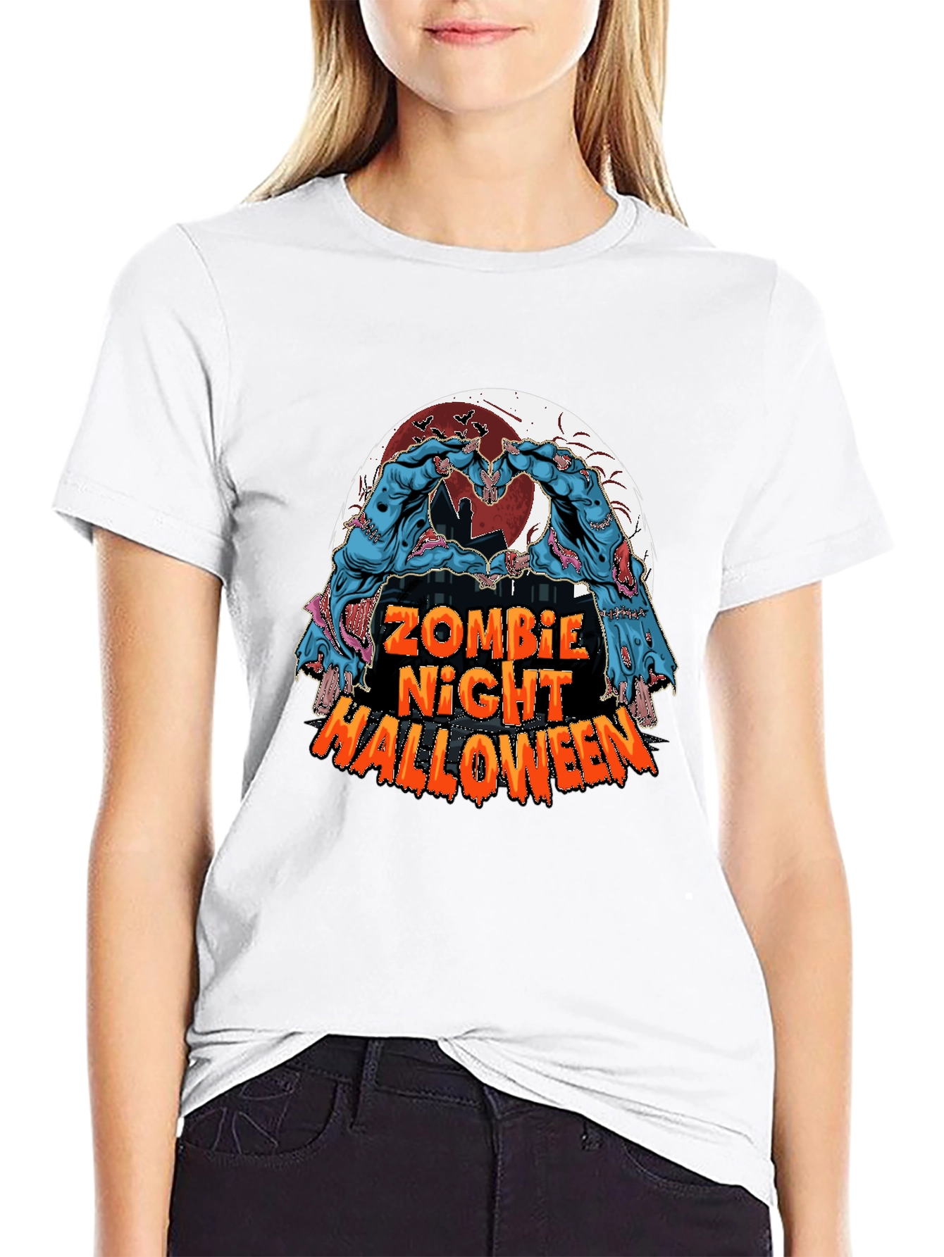Zombie Night Halloween Graphic Tee