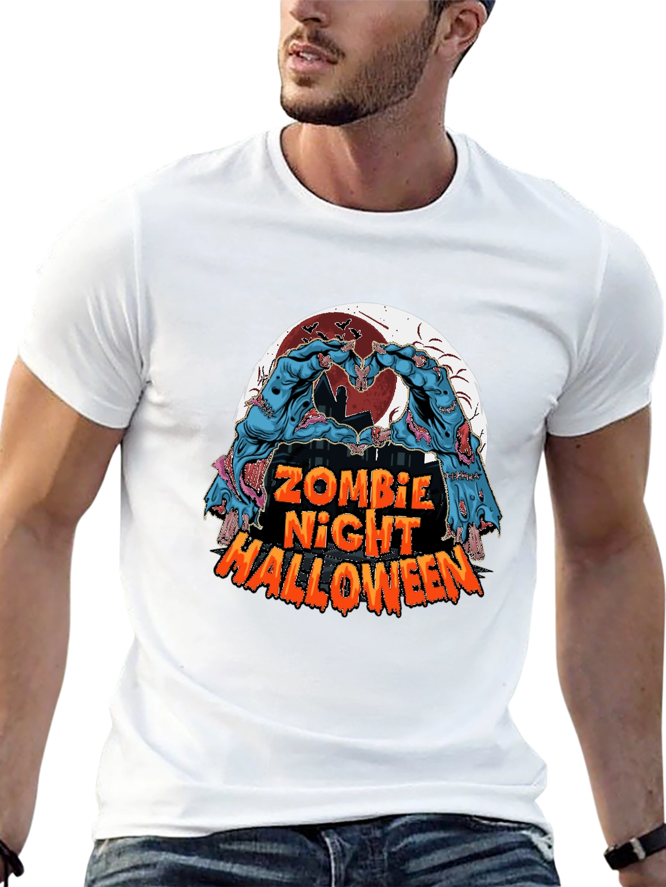 Zombie Night Halloween Graphic Tee