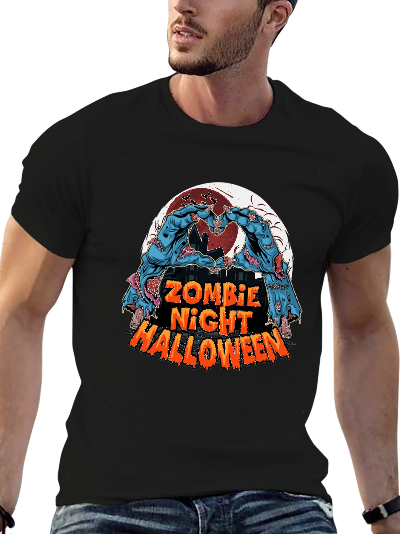 Zombie Night Halloween Graphic Tee
